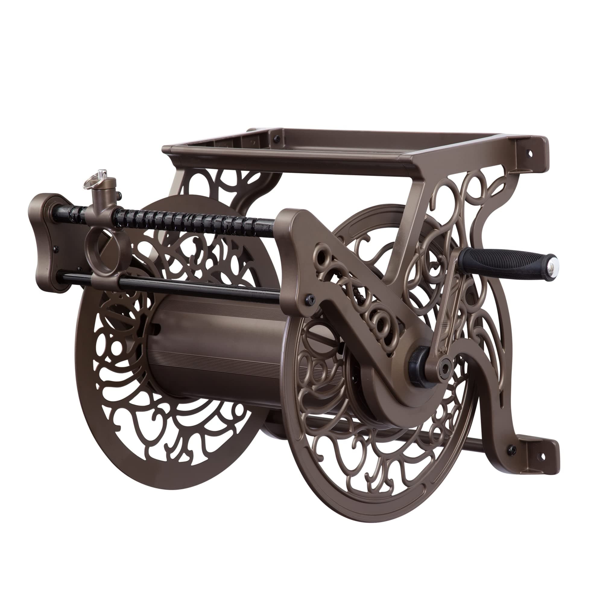 Products Garden 707 Decorative Wall Mount Garden Guide Hose Reel, Bronze