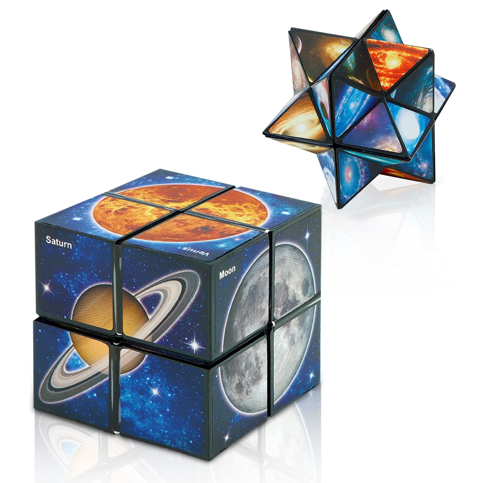 Star Cube 2 in 1 Yoshimoto Cube for Kids and Adults, Toy Gifts for Boys and Girls Ages 3-12