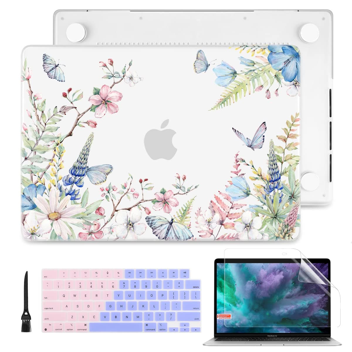 BatiandaCase for M4 New MacBook Pro 14 inch Case 2024 2023 2021 Release Model A3112/A2992 with M3 M2 M1 Pro/Max Chip,Plastic Hard Shell Cover with Keyboard Cover & Screen Protector, Elegant Flowers