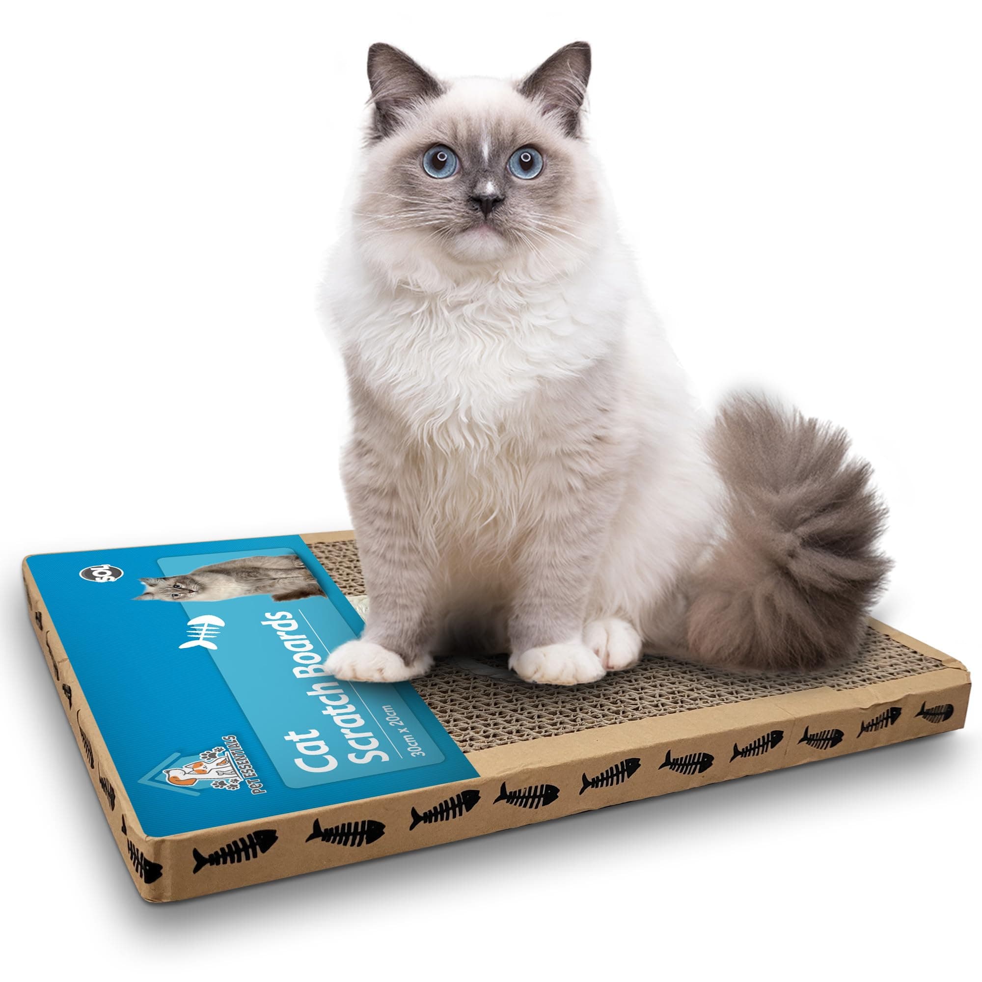 SOLCat Scratch Board, 30x20cm Cardboard Cat Scratcher, Durable & Reversible Design, Sturdy Material, Ideal for Indoor Cats, Protects Furniture, Encourages Healthy Scratching and Playtime