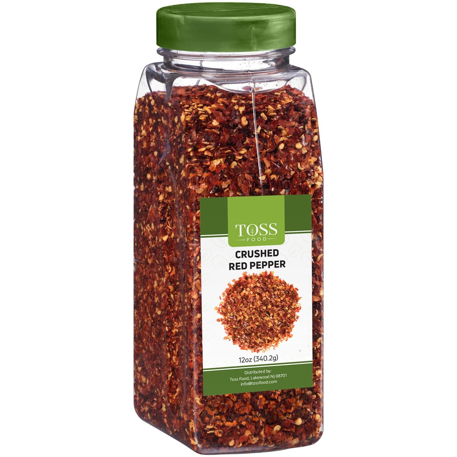 TOSS Crushed Red Pepper Flakes, Red Chili Flakes Bulk Spice 12 OZ Container, Hot Pepper Flakes For Pizza Seasoning, Great for Chowder, Seafood, Pasta Seasonings and Spices for Cooking