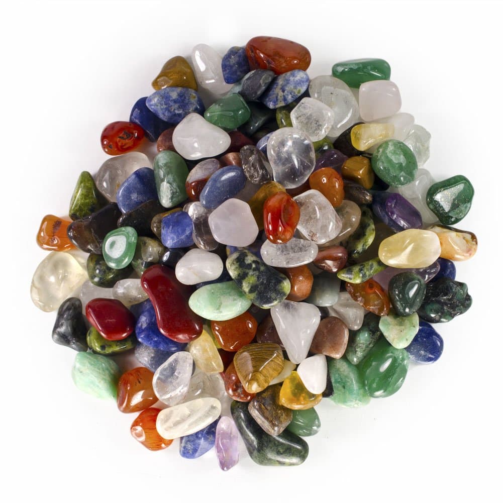 3 Pounds Brazilian Tumbled Polished Natural Stones Assorted Mix - Extra Small Size - 0.50" to 1" - Average 0.75"
