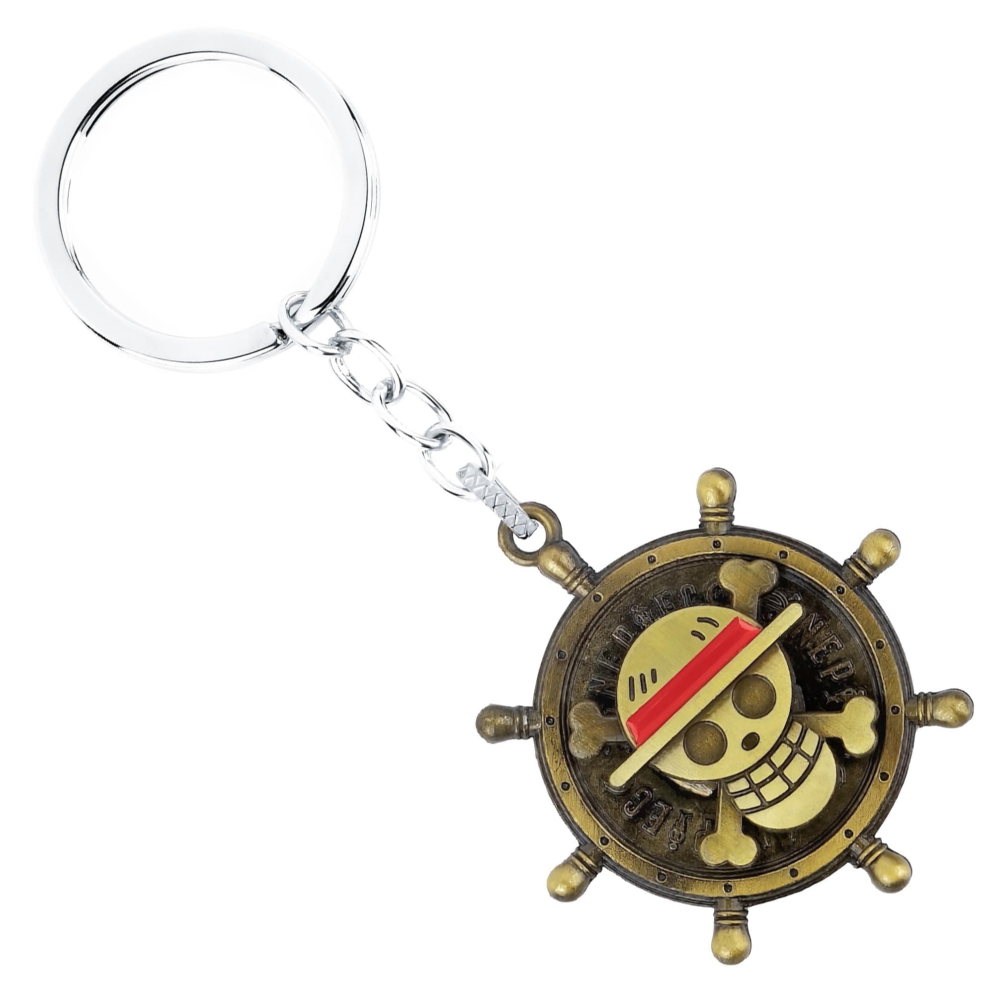 One Piece Anime Gifts, Premium Zinc Alloy One Piece Gifts for Monkey D Luffy, Roronoa Zoro & Portgas D Ace Fans, Lightweight Merch, Durable Anime Keychain for Everyday Carry
