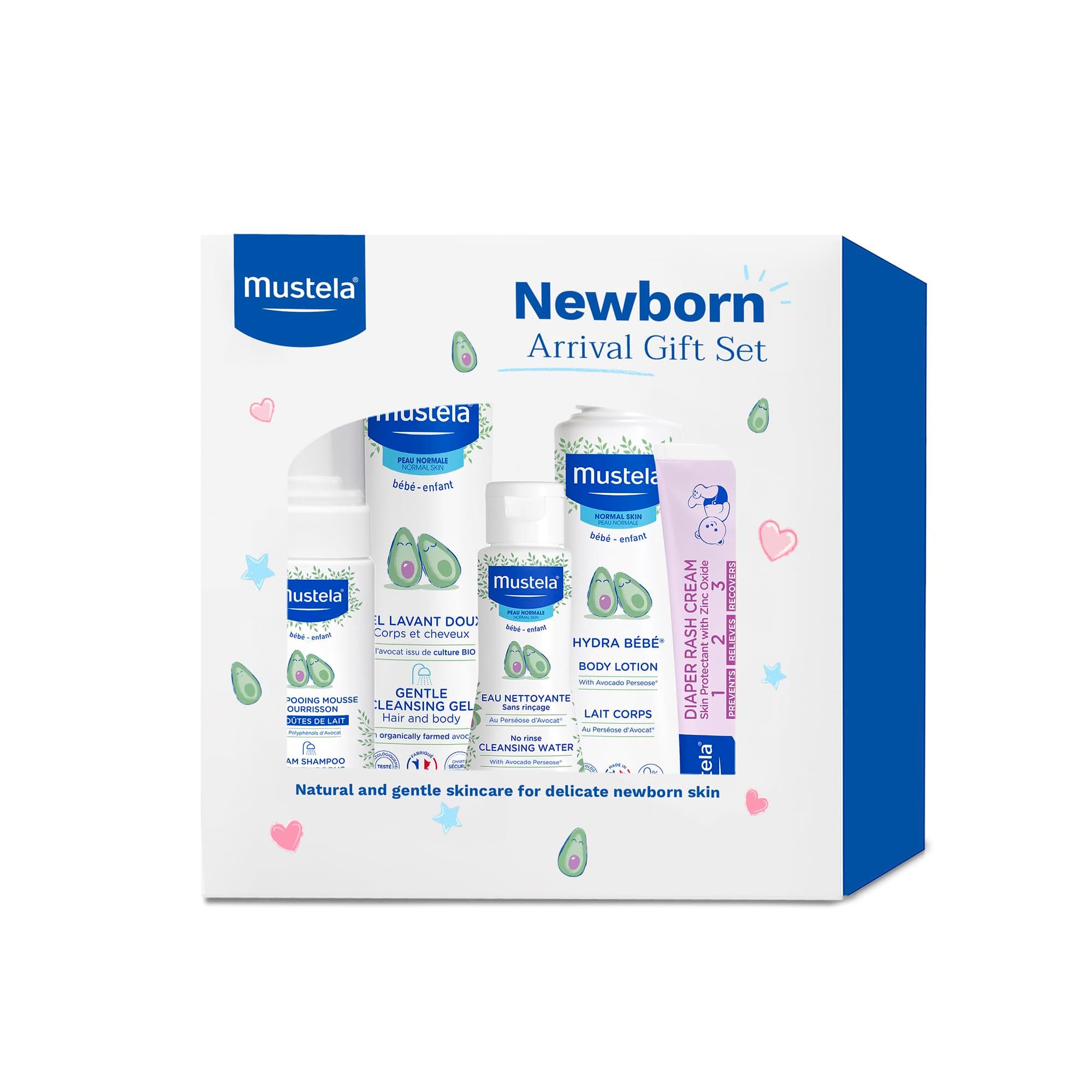 Newborn Arrival Gift Set - Baby Skincare & Bath Time Essentials - Natural & Plant Based - 5 Items Set