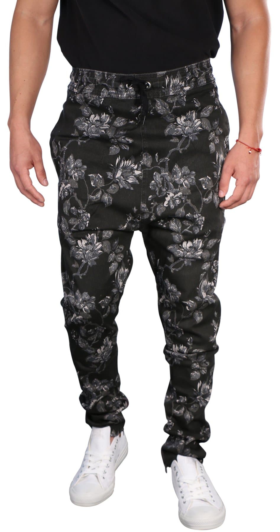 Dirty Robbers Denim Co. Men's Slim Fit Zippered Leg Pants-Floral-32