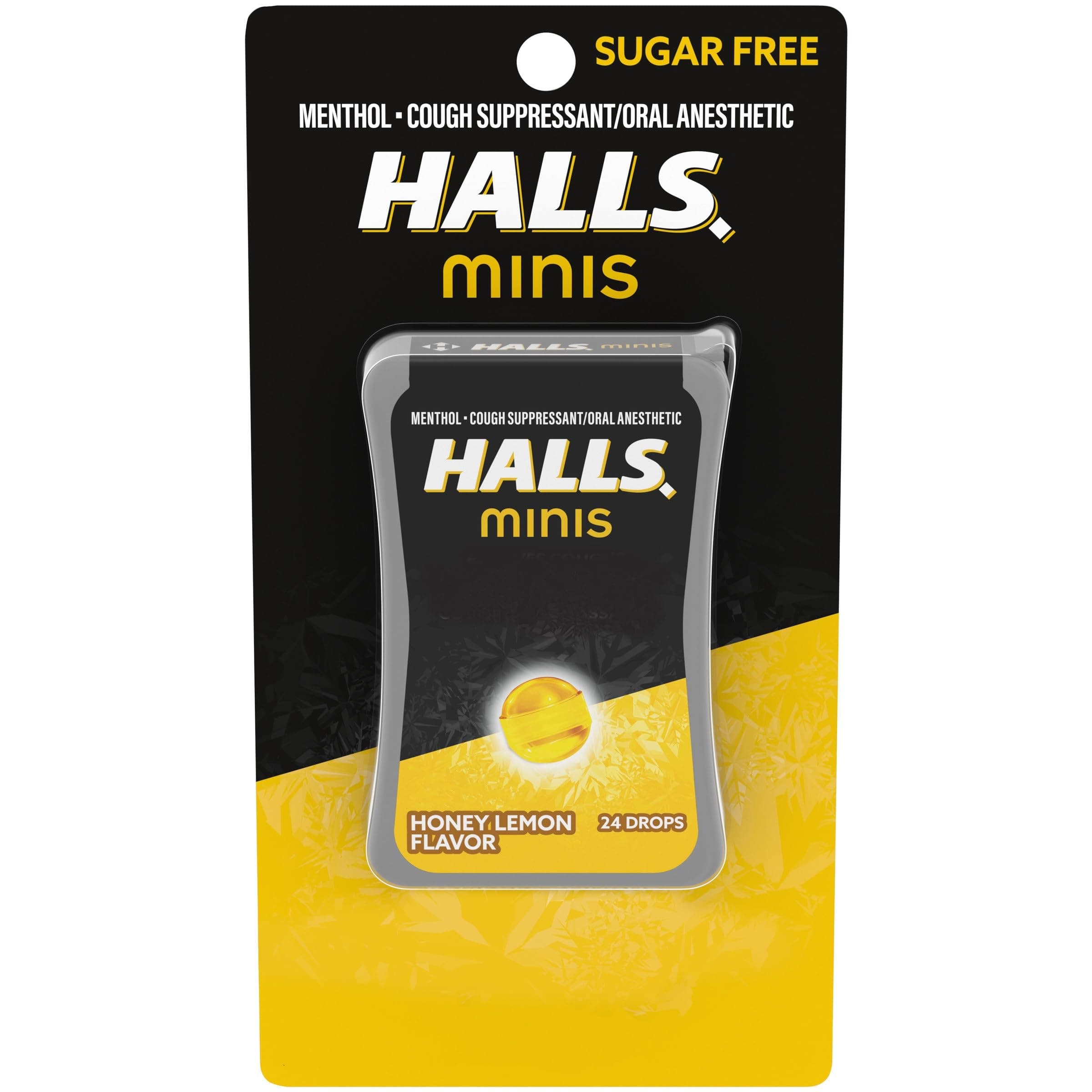 Minis Honey Lemon Flavor Sugar Free Cough Drops, 24 Drops