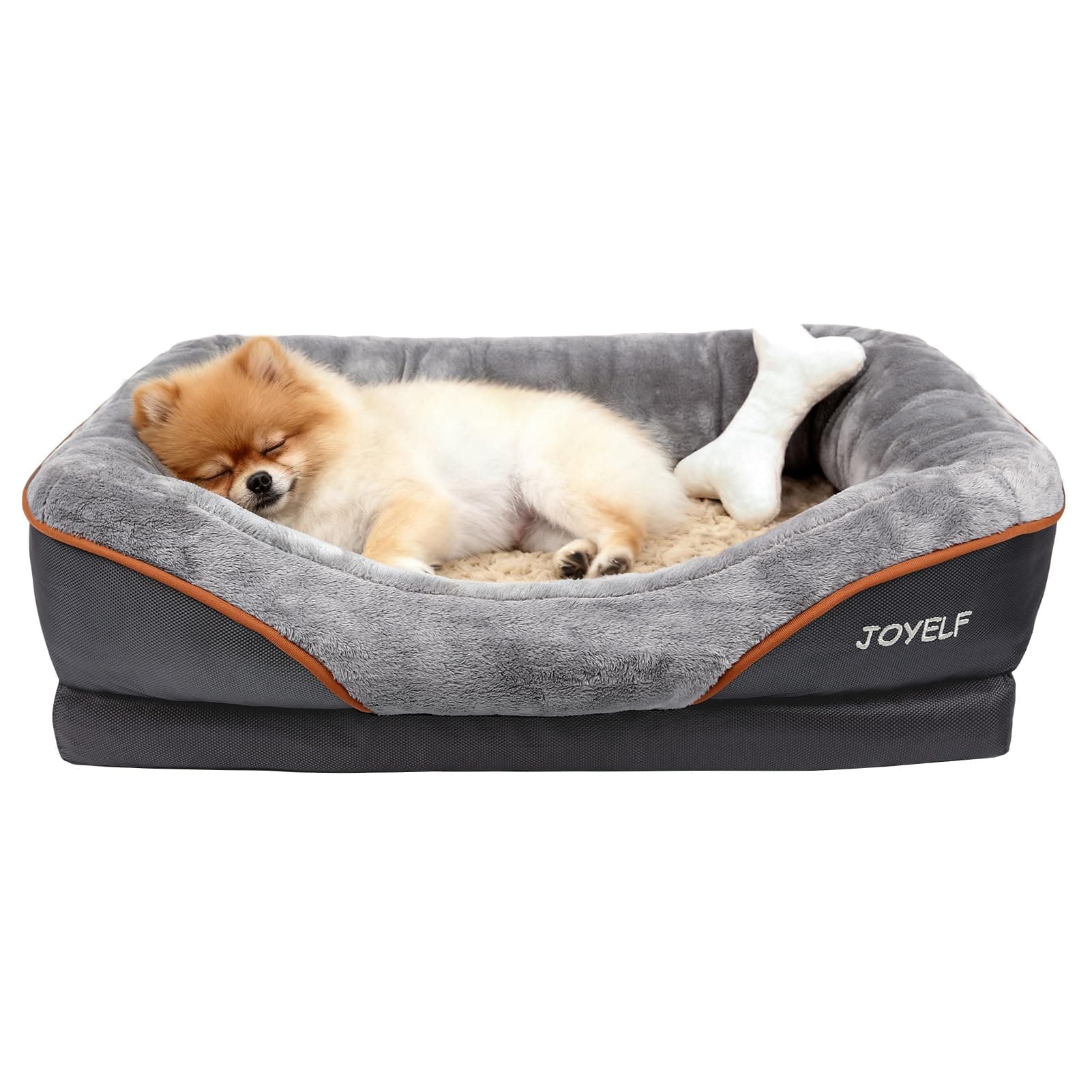 JOYELF Memory Foam Dog Bed Small Orthopedic Dog Bed & Sofa with Removable Washable Cover and Squeaker Toy as Gift