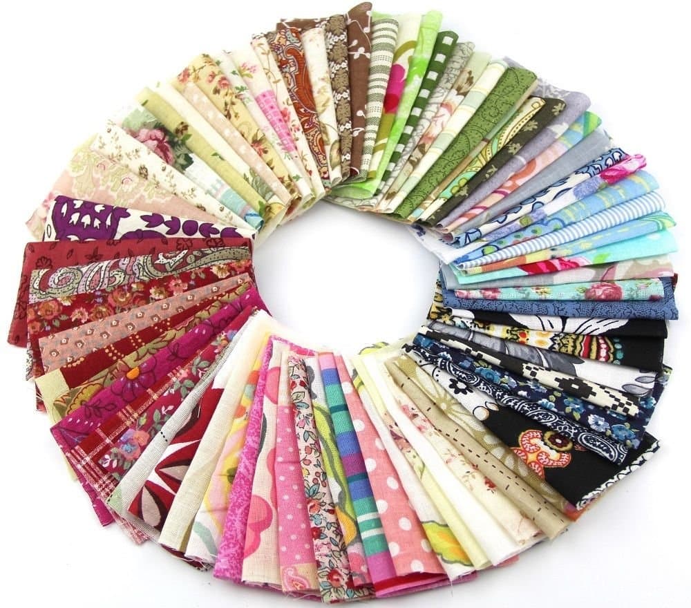 50pcs 1010cm Fabric Patchwork Craft Cotton Material Batiks Mixed Squares Bundle