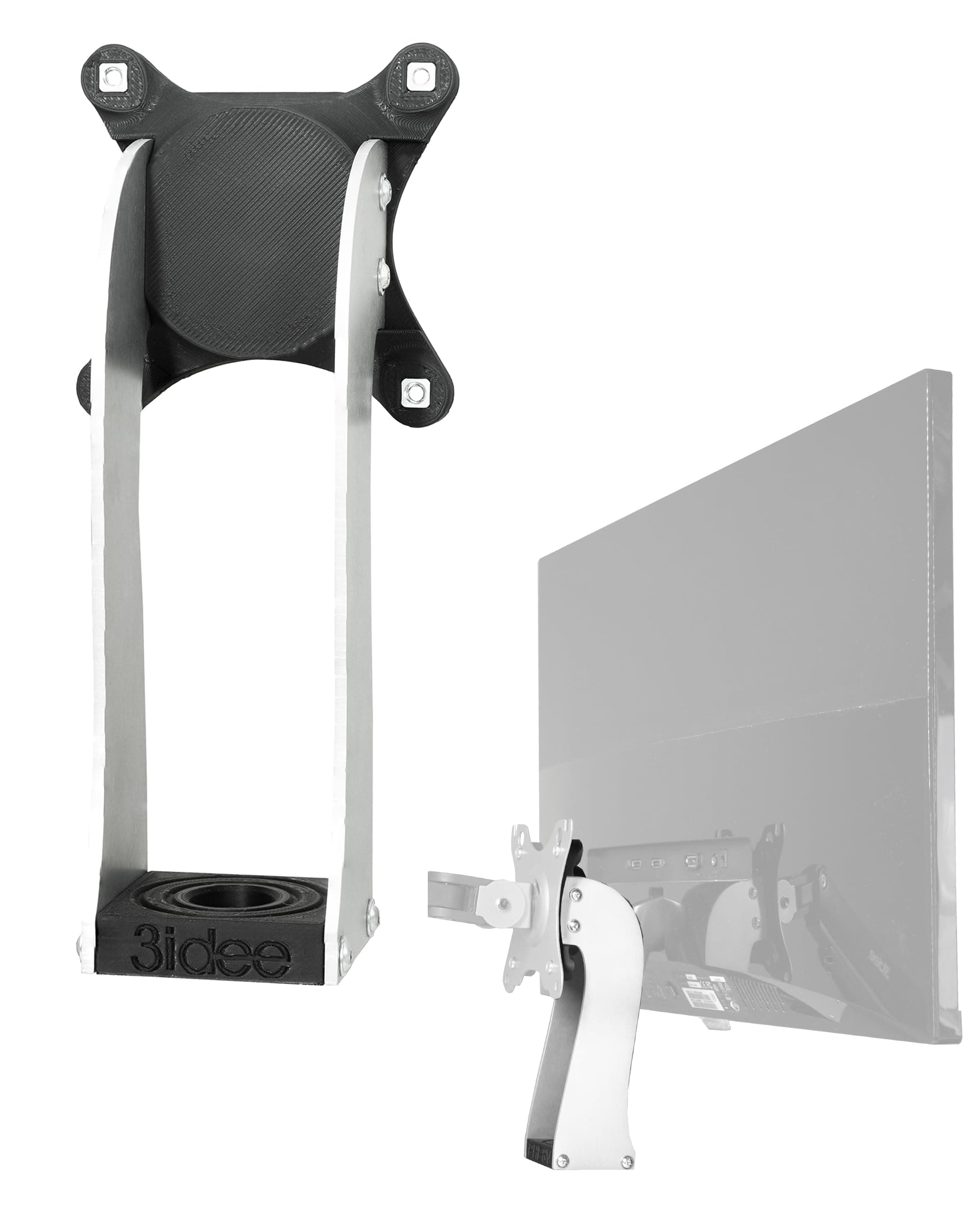 3IDEE VESA adapter compatible with Philips 276E8VJSB, 328E8QJAB5 monitor - vesa mount adapter for monitor arm, wall mount or vesa bracket - 75 x 75 mm