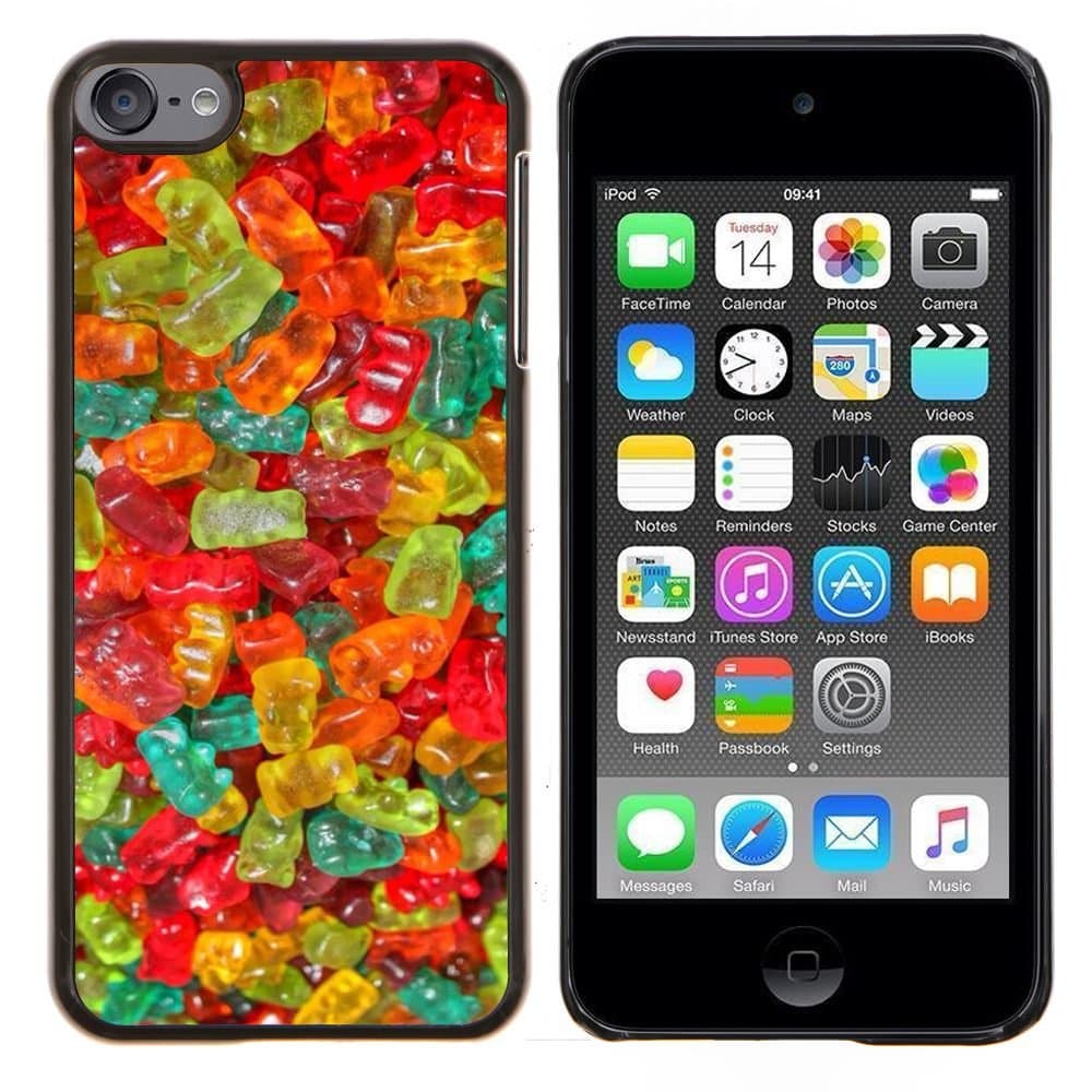 Dragon Case - FOR Apple iPod Touch 6 6th Generation - gummy bear candy sweets food colors - Design Hard Plastic Protective Case Slim Fit Cover