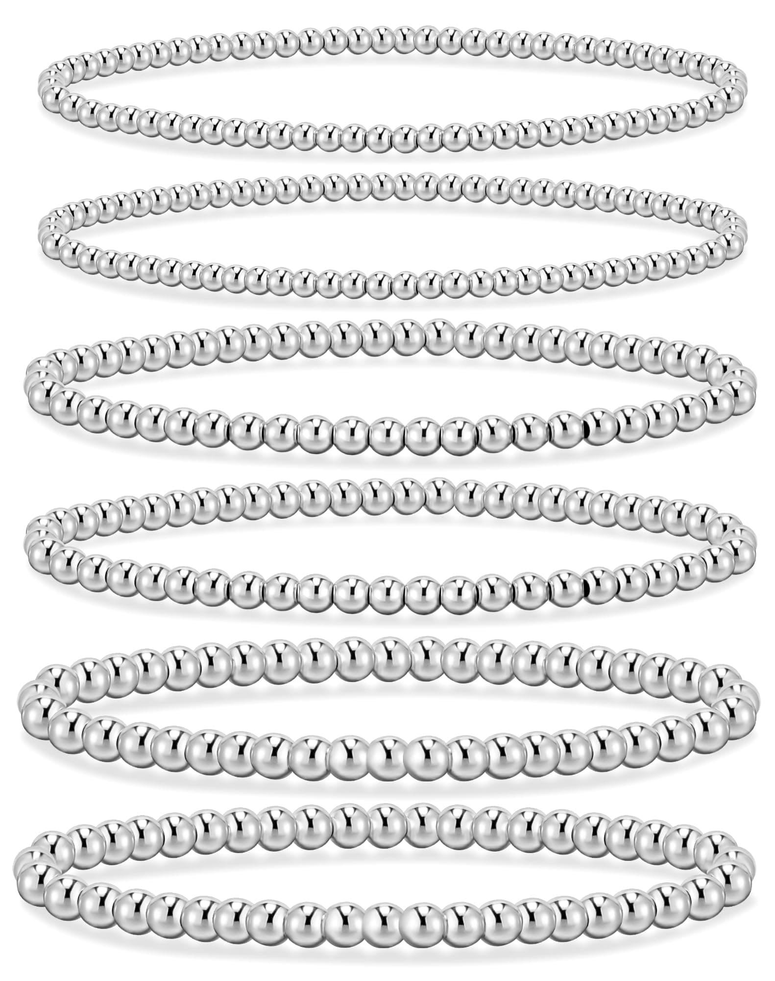 adoyi Gold Bracelets for Women Waterproof, 14K Gold Plated Beaded Strand Bead Ball Bracelets stack Adjustable Jewelry Set for Gifts