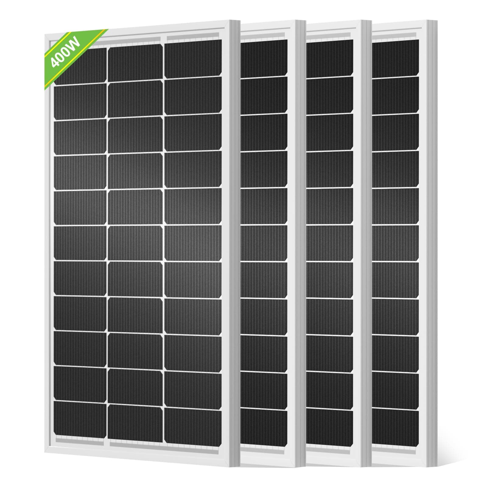 ECO-WORTHY 400W Solar Panels 4pcs 100 Watt 18V Monocrystalline Solar Panel Module for Off Grid PV Power for Home, Camping, Boat, Shed Farm, RV,12V Battery,2-Pack 2 * 100W