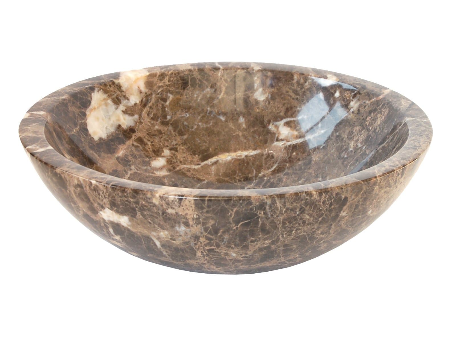 EB_S002DE-P Dark Emperador Polished Stone Above Counter Vessel Sink Bowl