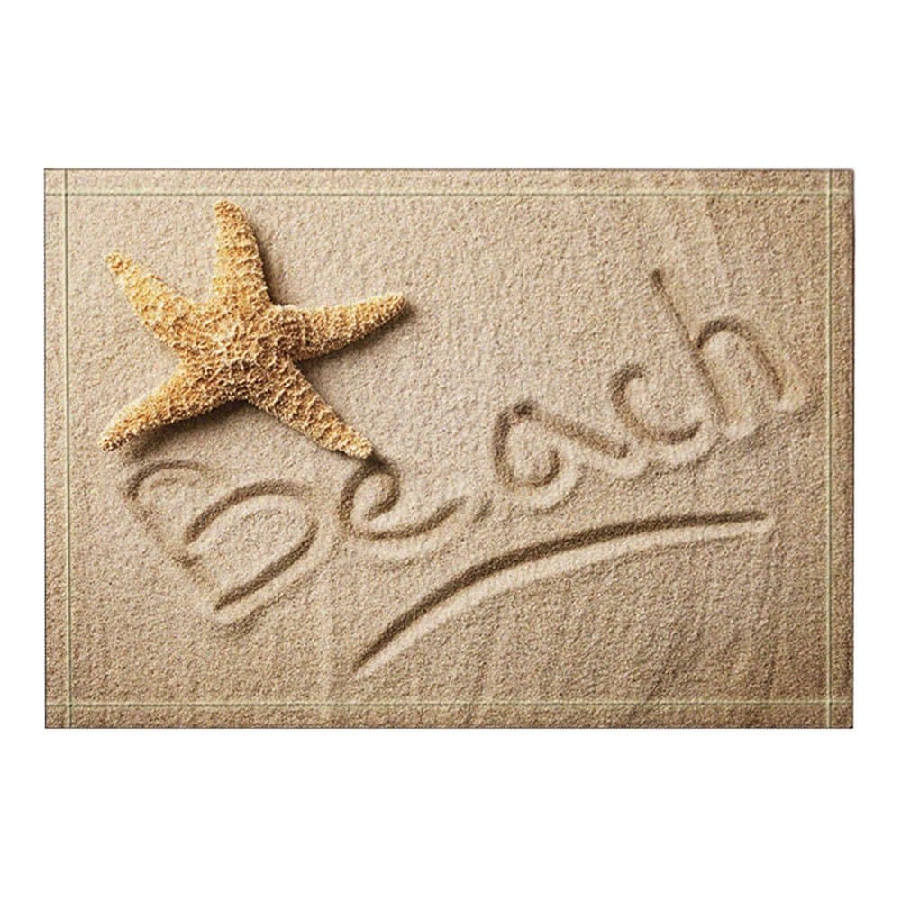 NYMB Starfish On Beach Bath Rugs, Non-Slip Floor Entryways Outdoor Indoor Front Door Mat,60x40cm Bath Mat Bathroom Rugs