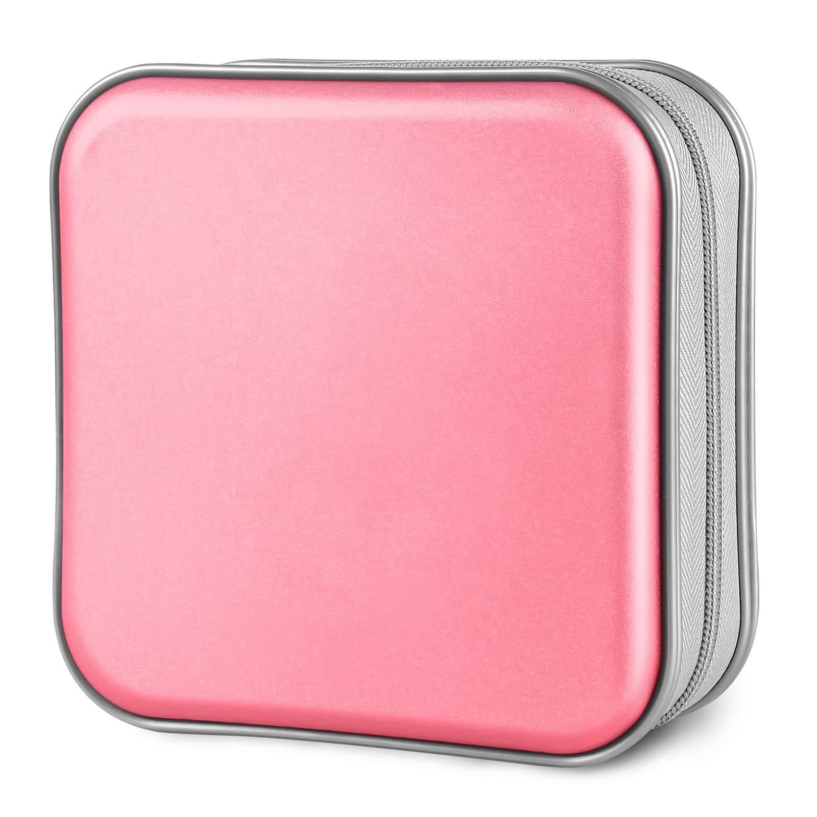 DVD Case CD Case Holders DVD Binder Wallet Hard Plastic 48 Capacity CD/DVD Disc Cases Storage Binder for Car Home Office Travel (Pink)