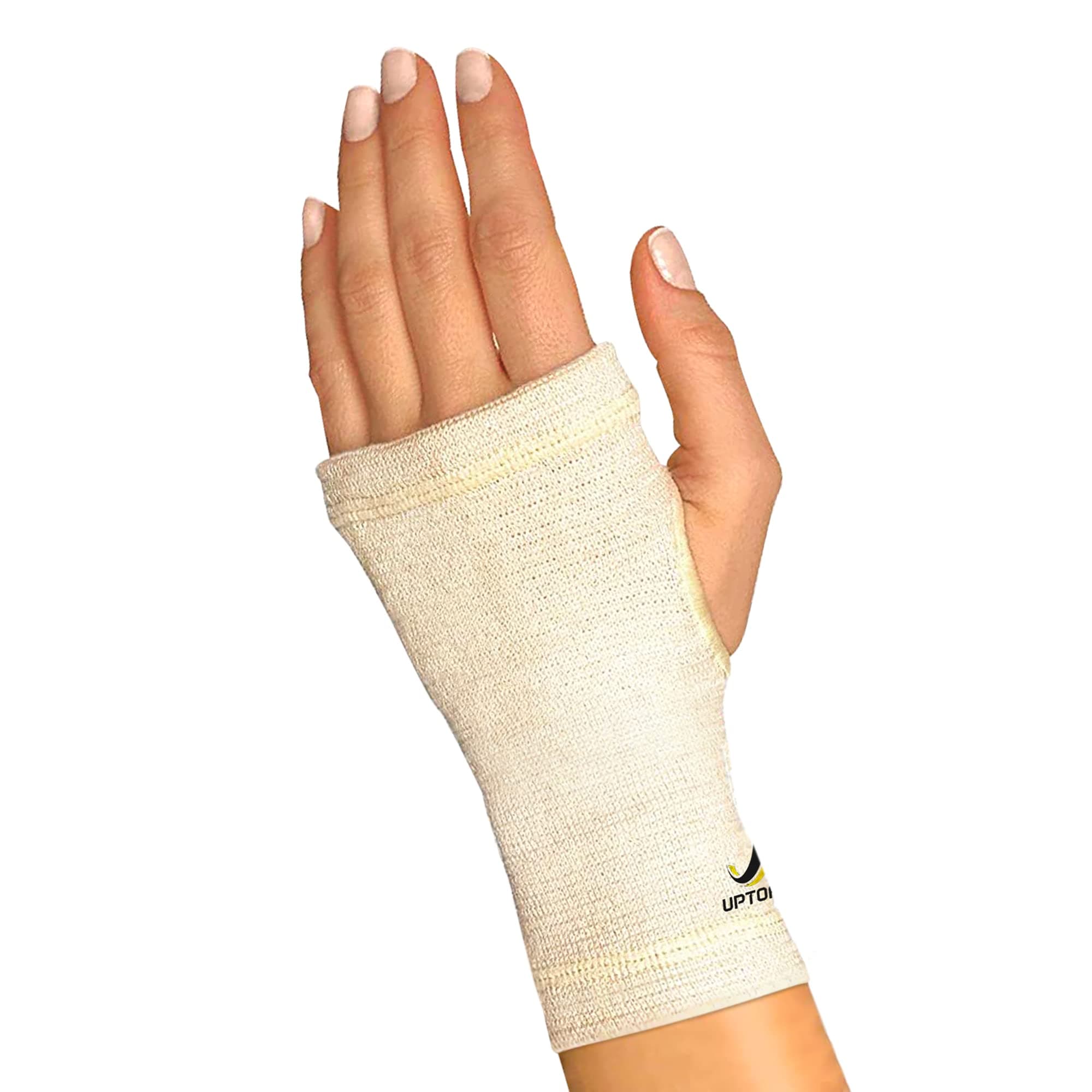 Copper Wrist Compression Sleeve, Hand Brace Wrist Support for Carpal Tunnel, Wrist Brace for Tendonitis, Breathable Copper Compression Sleeve, White/Skin in Small, Pack of 1