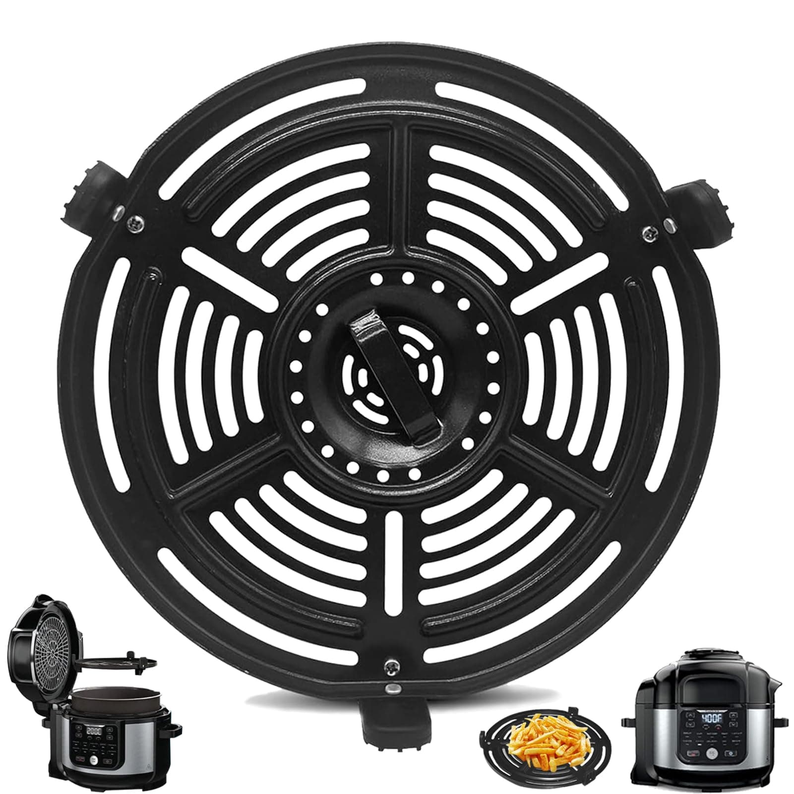 GCQ Air Fryer Accessories for Ninja Foodi Mini 4.7L 6 in 1 OP100UK Ninja Foodi MAX 14 in 1 7.5L OL650UKCP Multi Cooker, Air Fryer Grill Pan Grill Plate Crisper Plate Replacement Parts Tray Rack