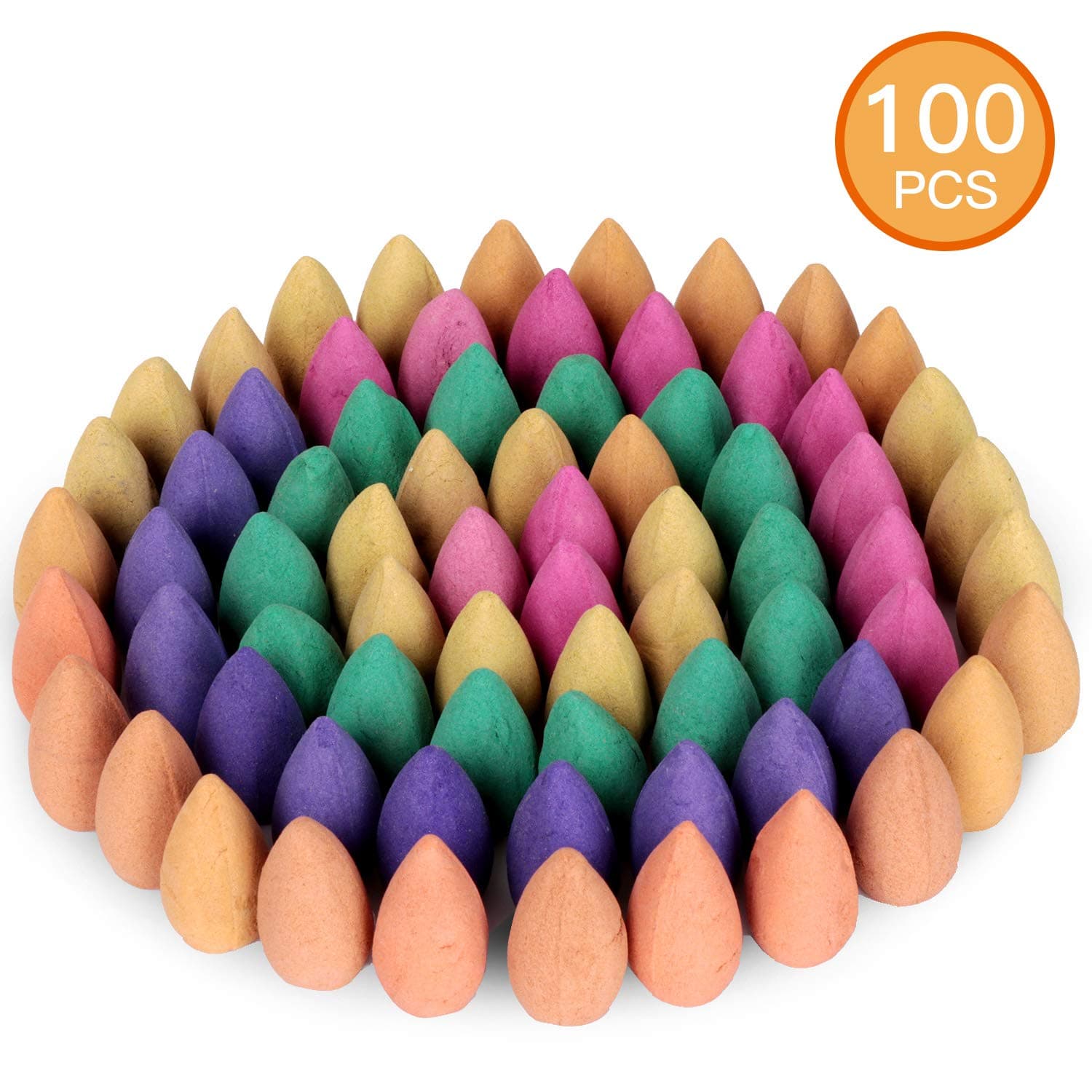 Outivity Backflow Incense Cones 120 Pcs, Fragrant Cone 10 Mixed Natural Scents, Rose Jasmine Lily Lemon Lavender Osmanthus Wormwood Sandalwood and More