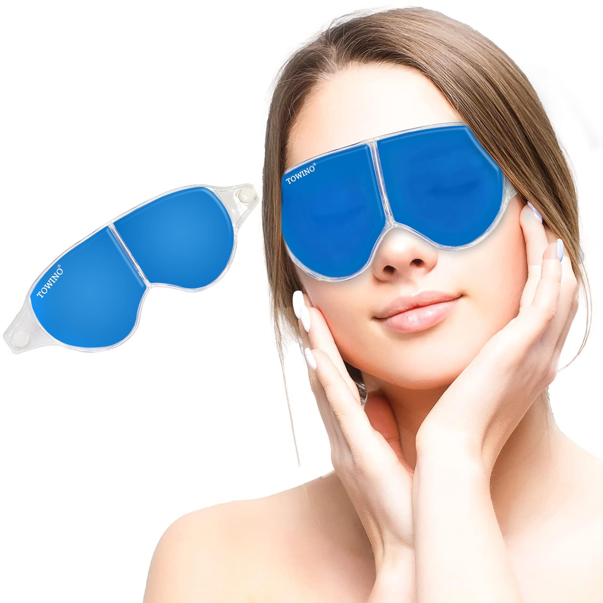 Cooling Eye Gel Mask for Dark Circles, Dry eyes,Pain Relief, Redness,Eye Patches Cooling Gel Pads For Women & Men- Blue