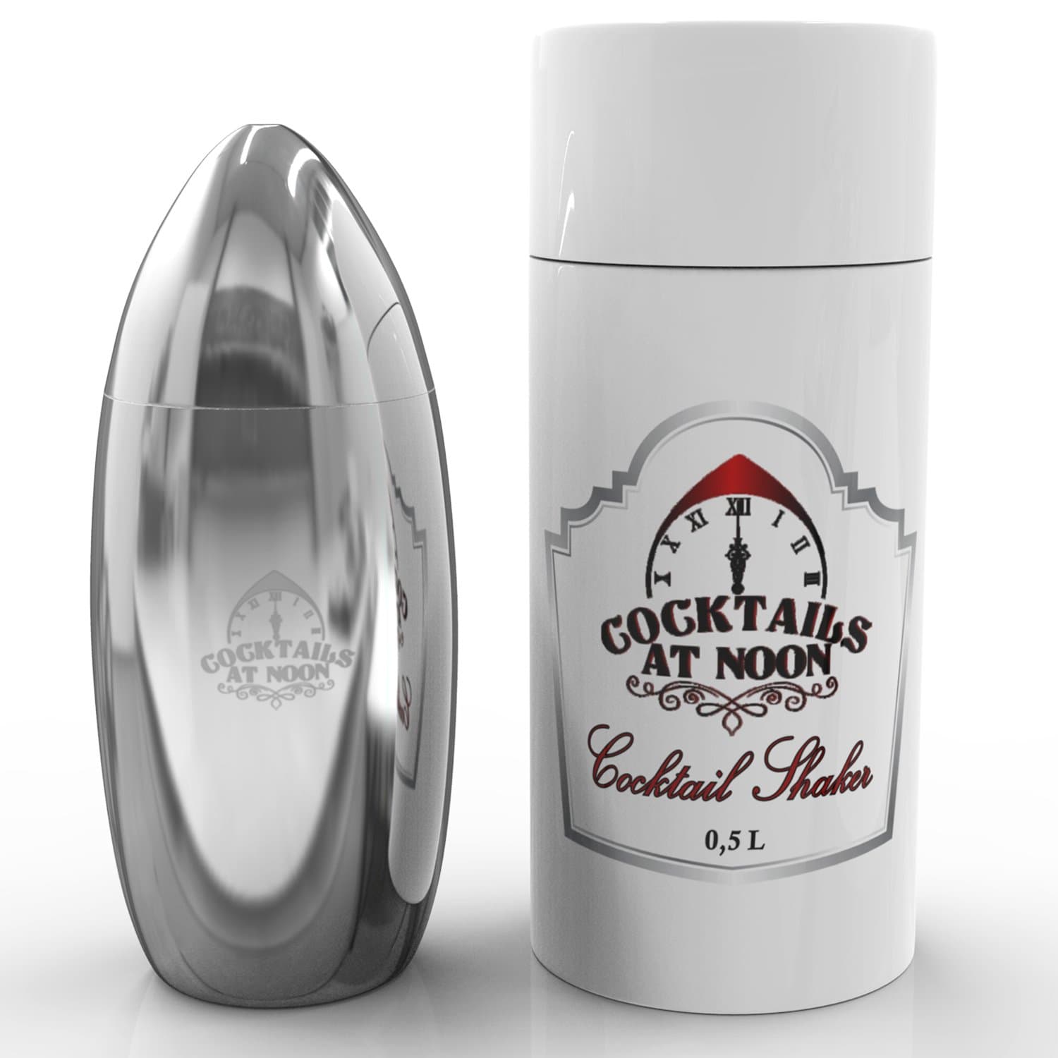 Cocktails At Noon Martini Shaker with Recipes. Elegant and Well Made. Ideal Gift