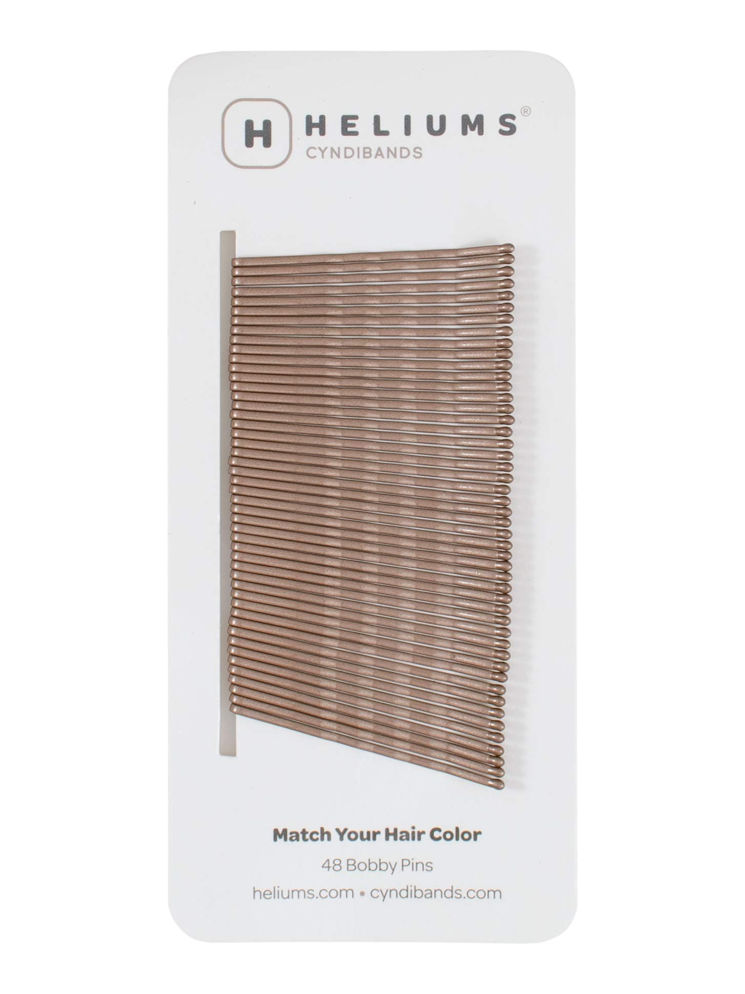 Heliums Bobby Pins - Light Brown - 2 Inch Wavy Hair Pins, Color Matched for Light Brown and Dark Blonde Hair, 48 Count