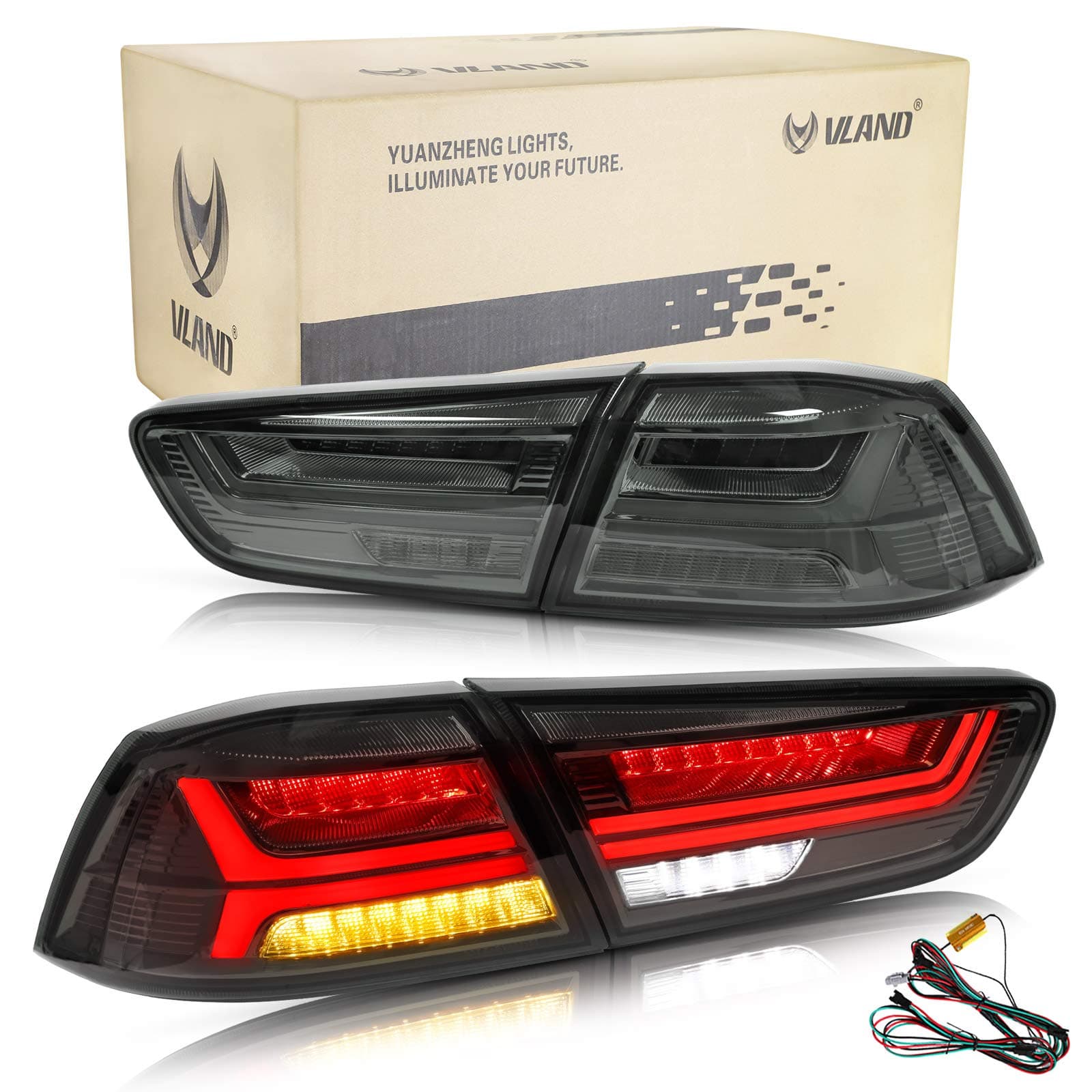 VLAND Smoked For Mitsubishi Lancer EVO X 2008-2018 Tail Lights