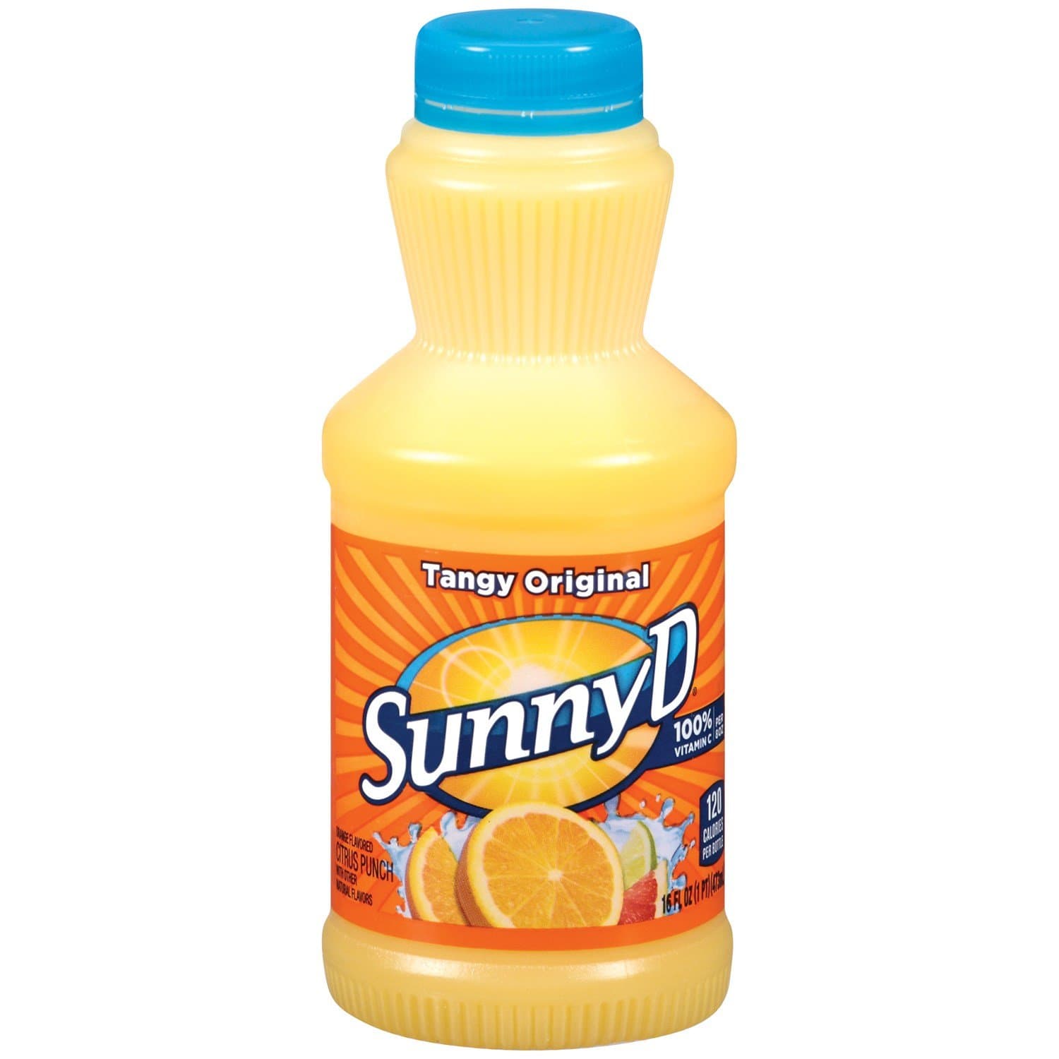 Sunny D Sunny Delight Florida Style Orange Tangy Original Citrus Punch Juice 16 Oz (Pack of 12)