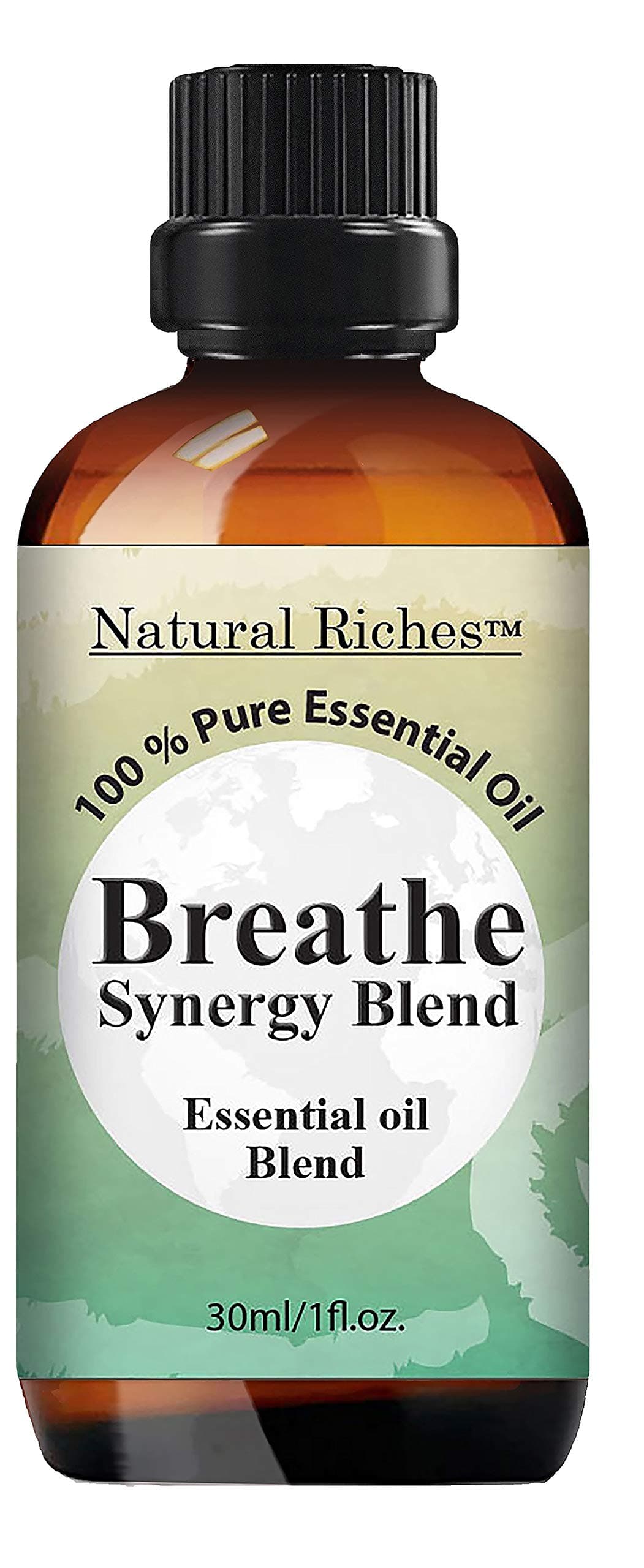 Natural Riches Respiratory Essential Oil Breathe Blend 30ml - 100% Pure Therapeutic Grade for Aromatherapy, Scents & Diffuser - Sinus Relief, Allergy, Congestion, Cold, Cough, Headache