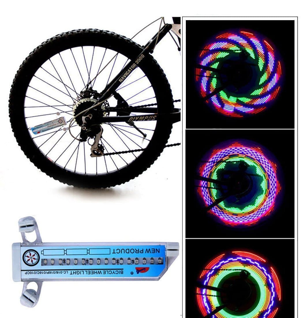 Yosky Bike Light for Wheels,32 LED Cycling Bikes Bicycles Motorcycle Rainbow Wheel Signal Tire Bicycle Spoke Light Hub Light