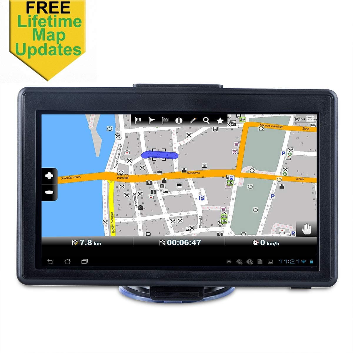 GPS Navigation for Car, 7 inches Spoken Turn-to-Turn Navigation System for Cars, Vehicle GPS Navigator Lifetime Free Maps Update