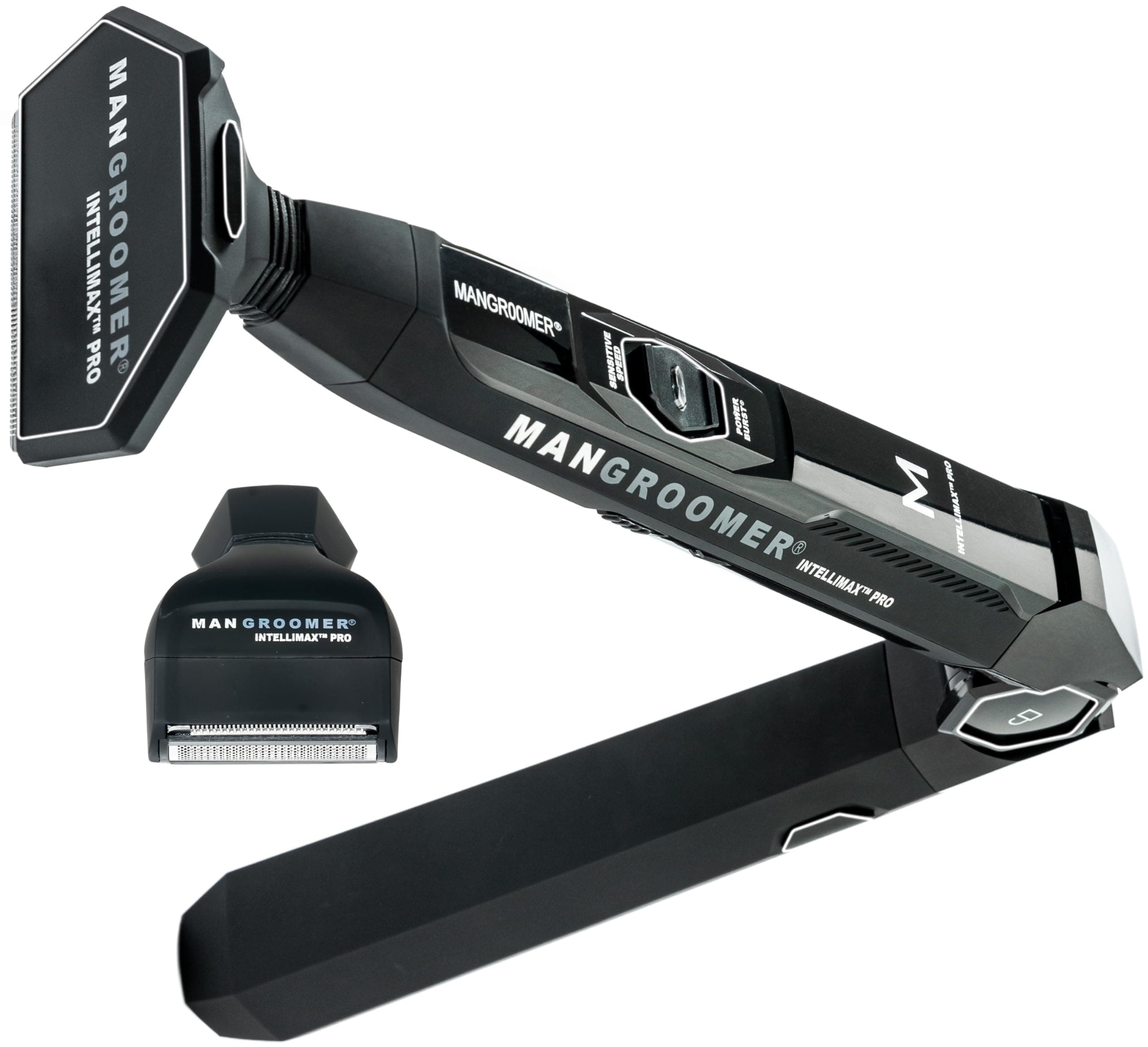MANGROOMER - INTELLIMAX PRO - (Version 1.0) - New Back Hair Shaver with Extreme Reach Handle and Features a New INTELLIMAX PRO Lithium Battery System! - (This is Version 1.0)