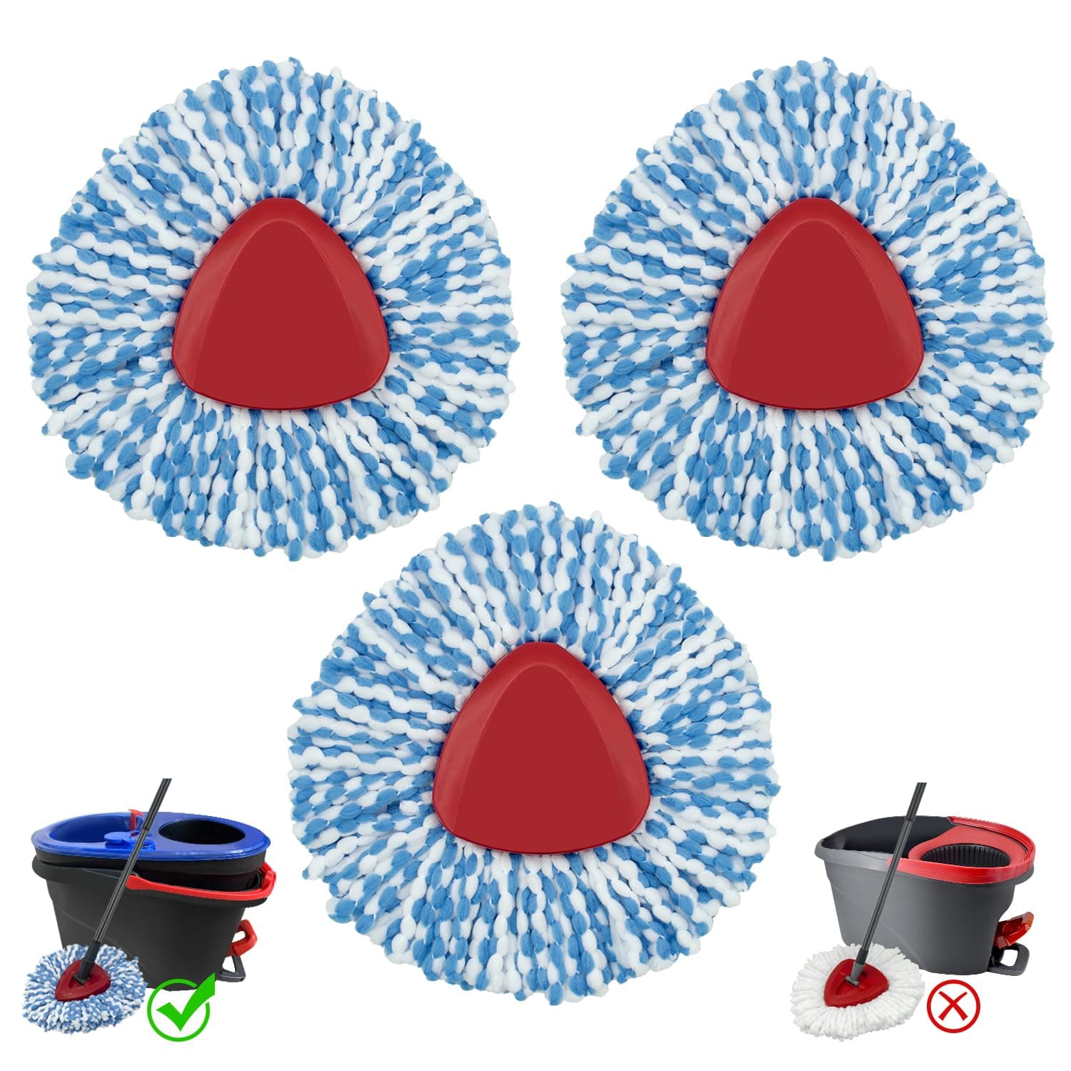 Spin Mop Replacements Heads for Rinseclean System to Floor Cleaning
