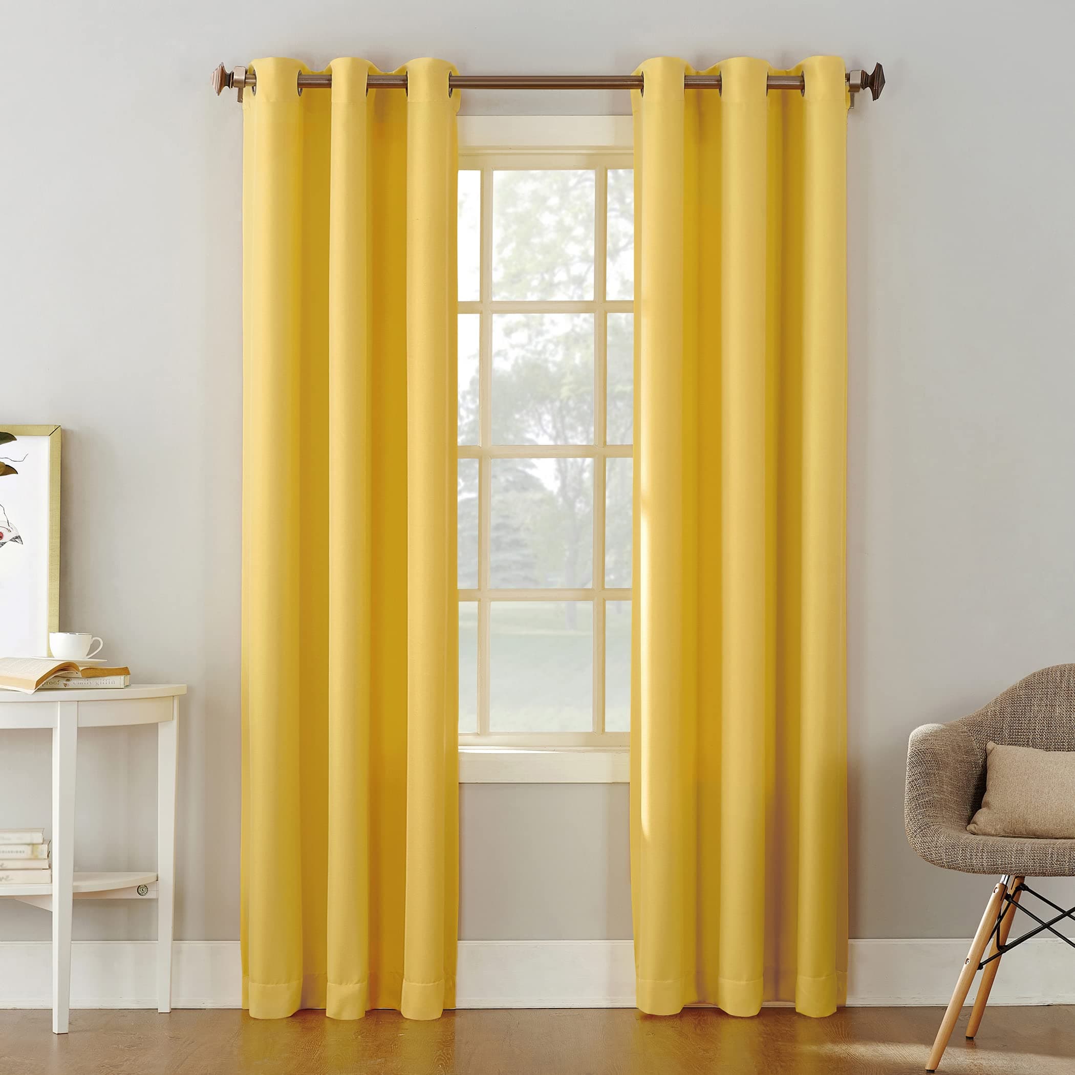Montego 2-Pack Casual Textured Semi-Sheer Grommet Curtain Panel Pair