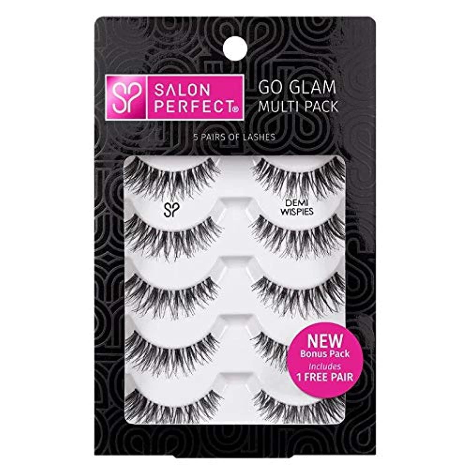 Salon Perfect Perfectly Glamorous Multi Pack Eyelashes, Demi Wispies Black, 4 pr