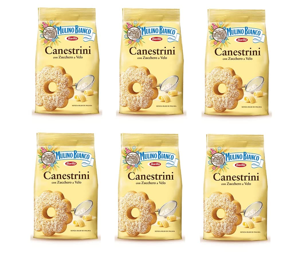 6x Mulino Bianco Canestrini Sugar Coated Biscuits Cookies 200 g