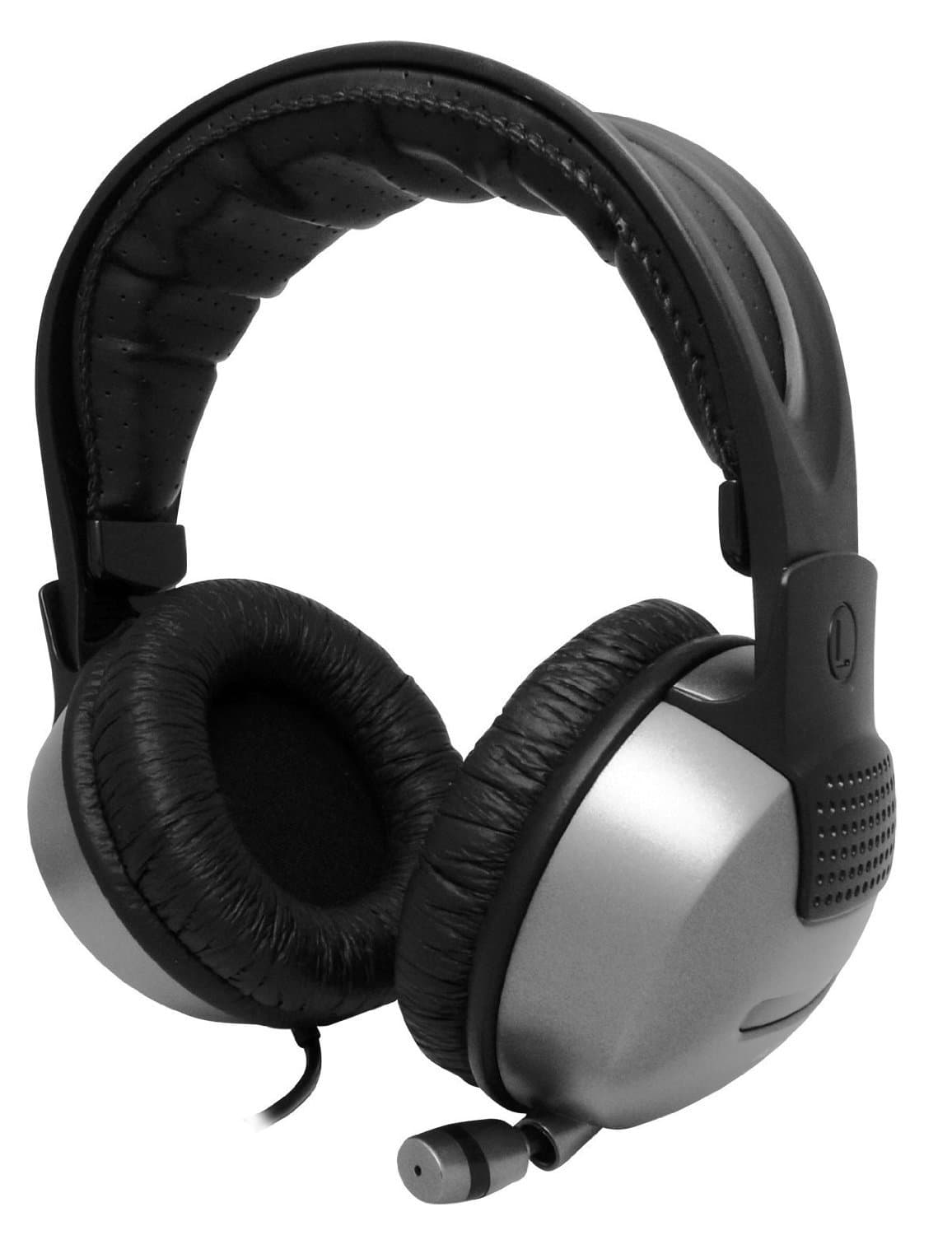 ARCTIC P301 DJ-Style Stereo Headphones with Retractable Microphone, in-Line Volume Control - Silver