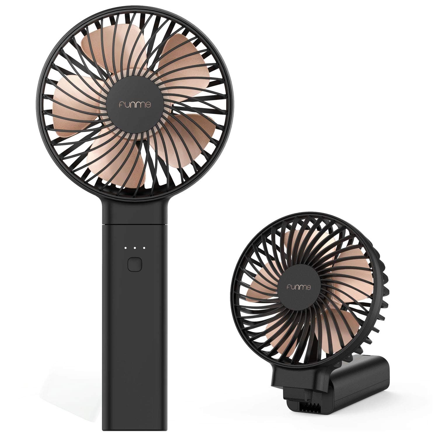 OUTXEFunme Portable Handheld Fan 5000mAh USB Desk Fan Person 4 Speed Settings for Outdoor Travel Black