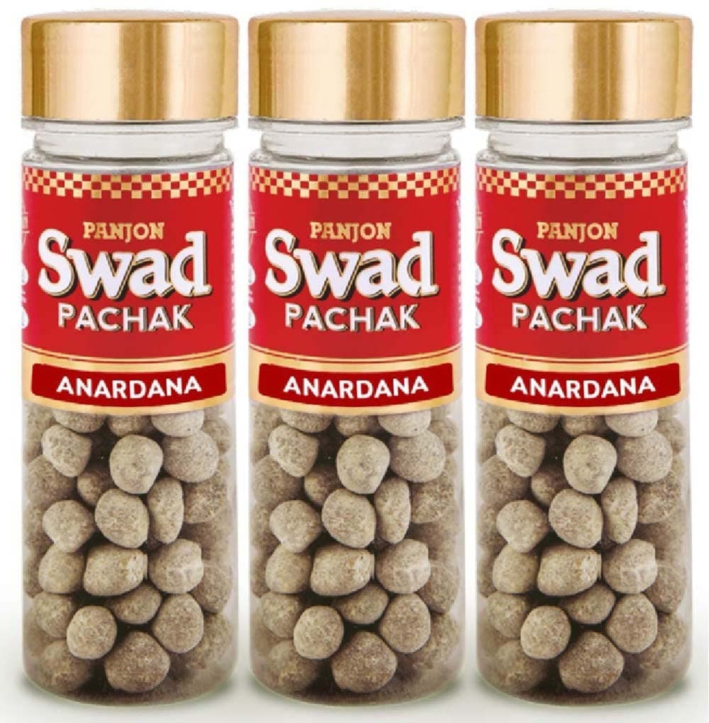 Panjon Swad Shahi Anardana Goli Pachak [Digestive Mukhwas Mouthfreshner Gift] 3 Bottles, 390g