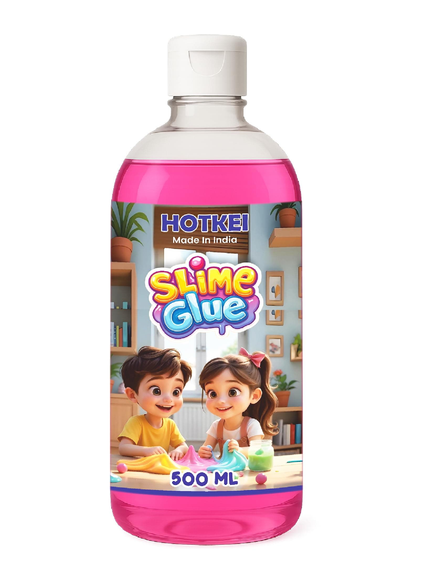 500 ml Pink Slime Glue DIY Magic Jelly Putty Toy for Slime Making Maker kit Set Liquid Gel Games Birthday Gift Toys for Boys Girls Kids for Making Slimes at Home 3 to 10 Years