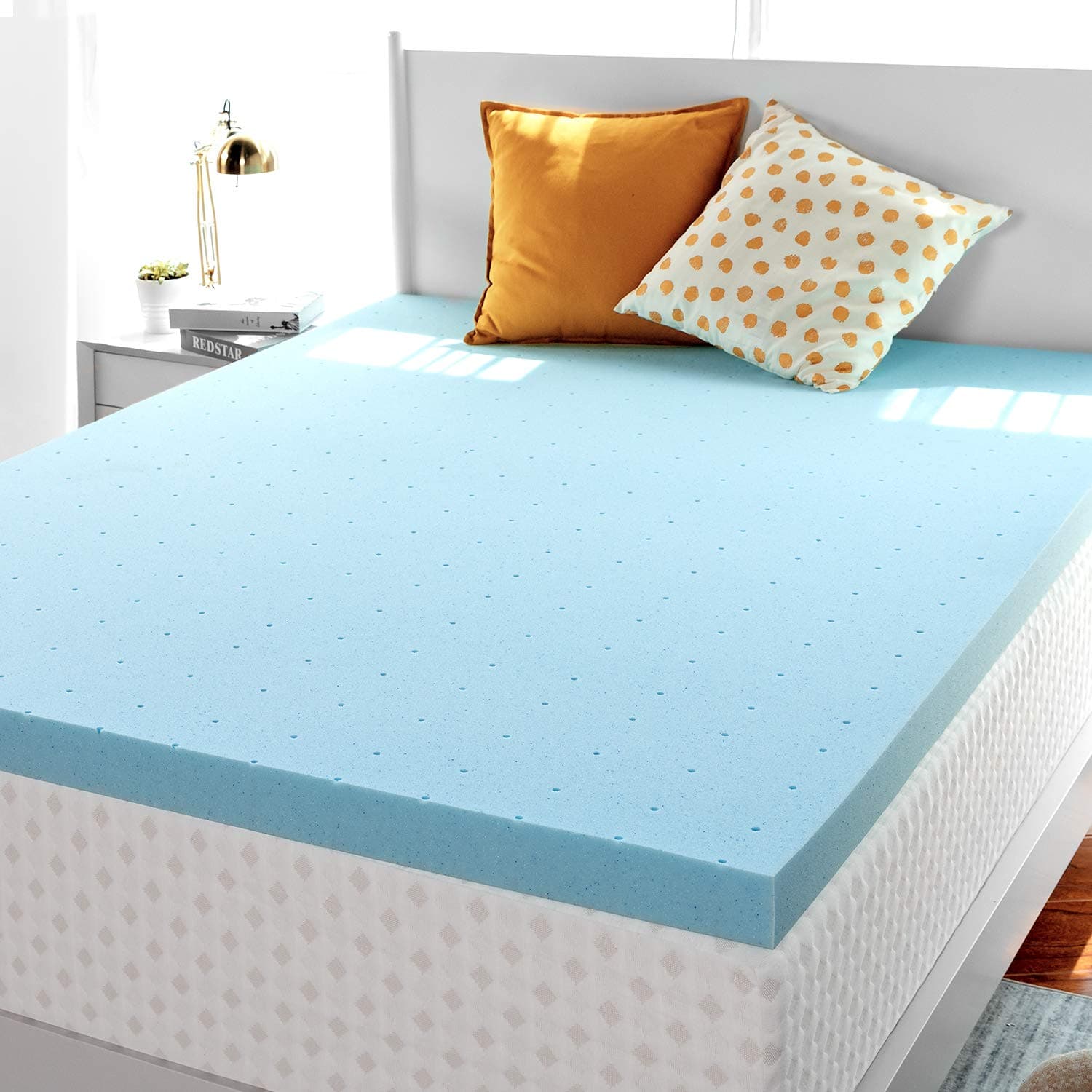 RUUF Mattress Topper Twin, 3-Inch Memory Foam Bed Topper with Ventilated Design for Pressure Relieving, High-Density Gel-Infused Foam Mattress Pad, Medium-Firm