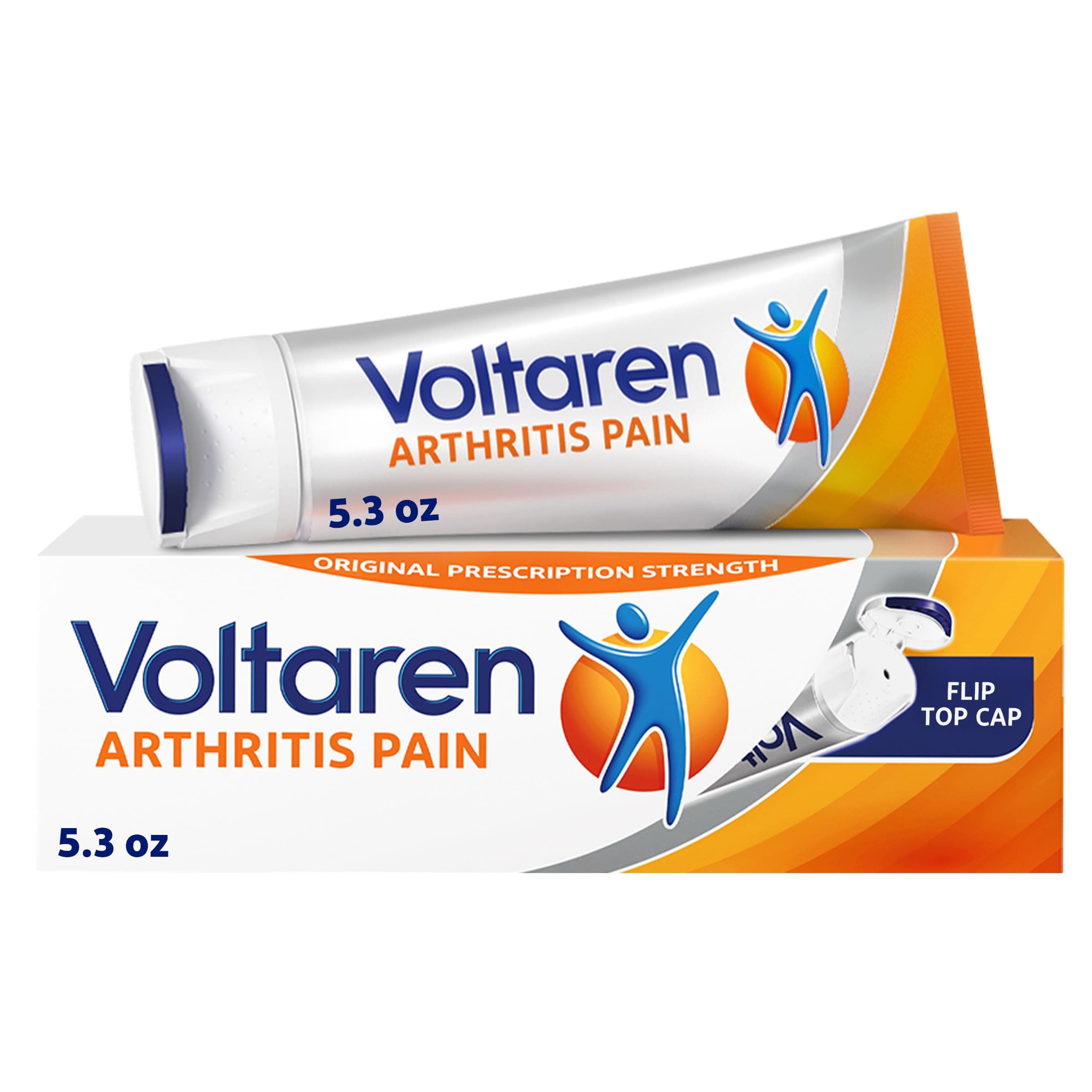 Voltaren Arthritis Pain Relief Gel, Diclofenac Sodium, 1% (NSAID), Clinically Proven Powerful Pain Reliever with Easy Open Flip Top Cap, No Prescription Needed, 5.3oz