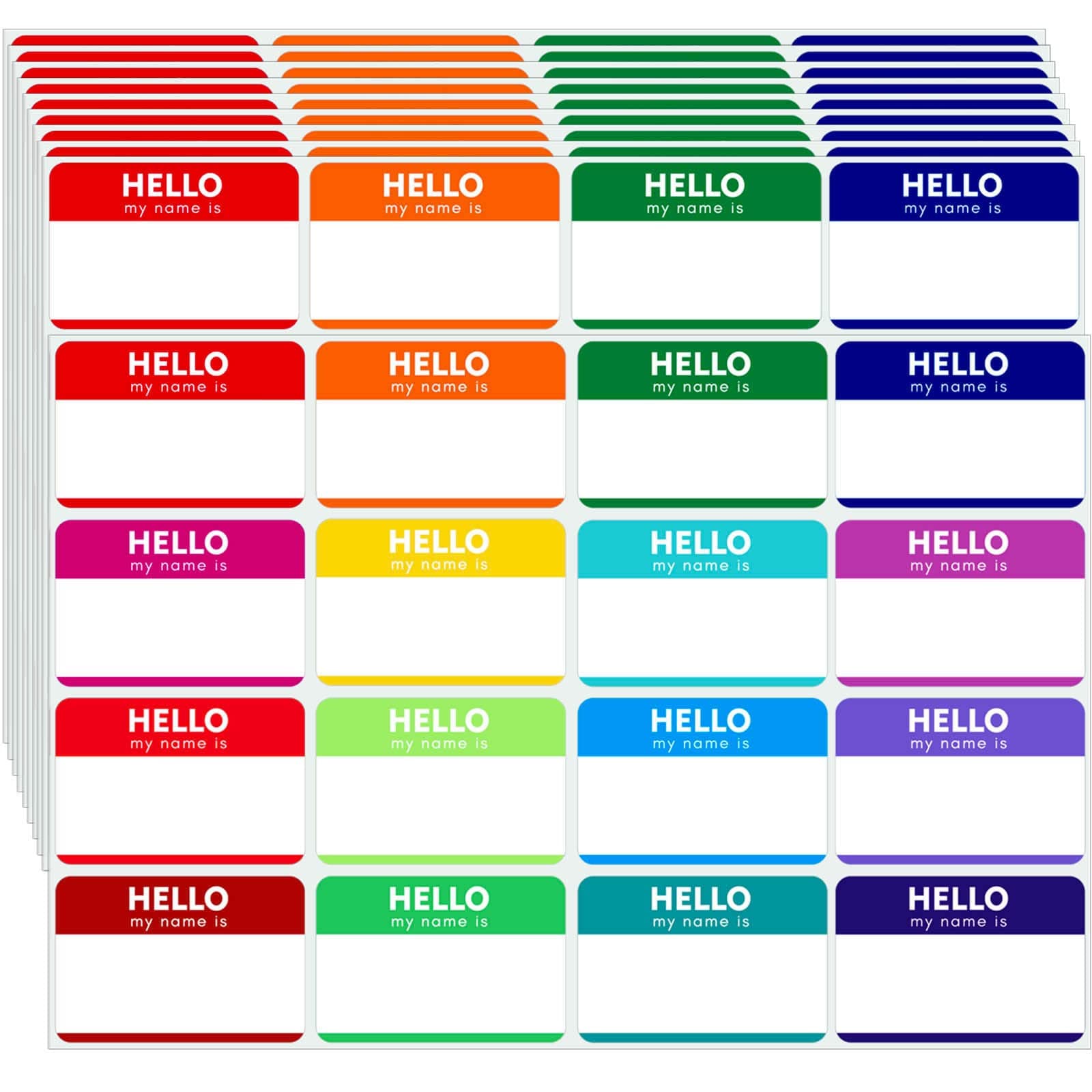 Zacool Name Tag Stickers (3"x 2") Peel and Stick Name Tag Labels Hello My Name is Nametags Stickers Colorful Name Badge Labels for Themed Party Family Home School Office Conferences 160 Pcs
