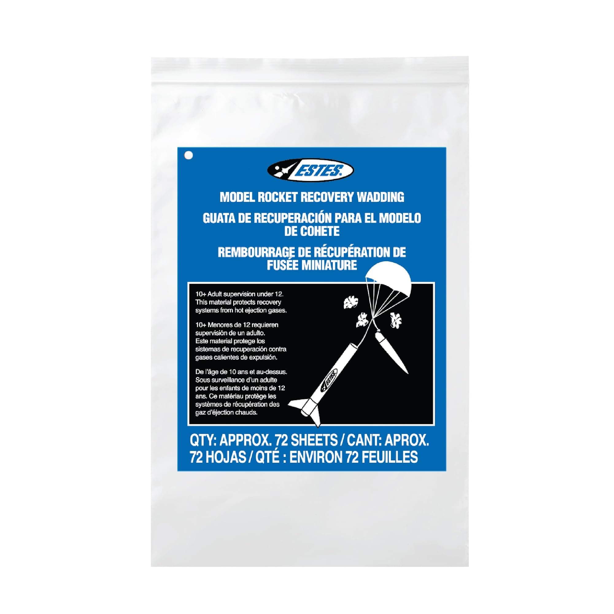 Estes 2274 Recovery Wadding, Rocket-Model Recovery Wadding, Rocket Model Kit Accessories for Ages 10+, 75 Sheets