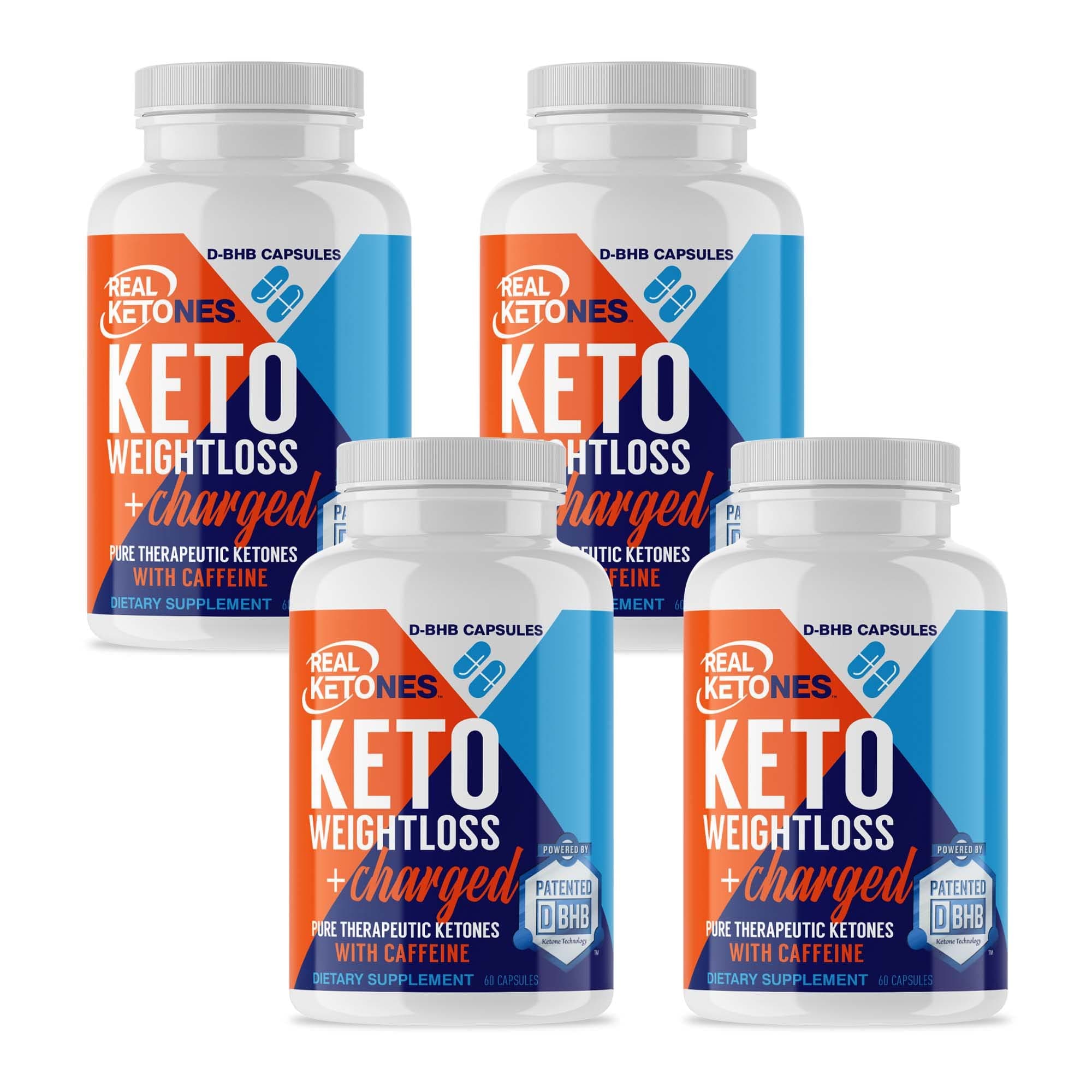 Real Ketones - Day Time AM Caffeine Keto Pills - BHB Exogenous Ketones Capsules, Energy, Focus and Rapid Ketosis (60 Servings)