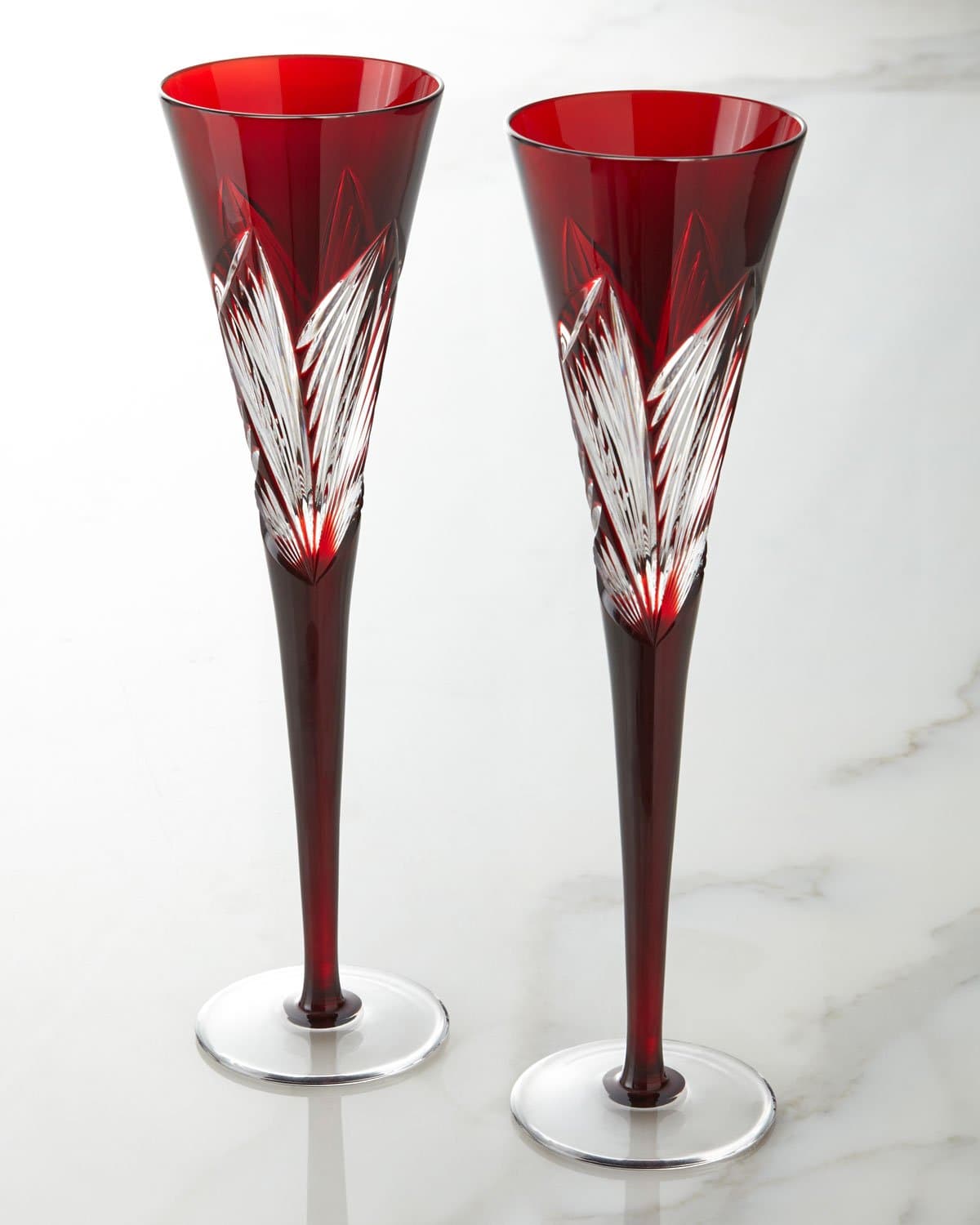 Waterford Crystal Times Square 2014 Red Flutes, Pair