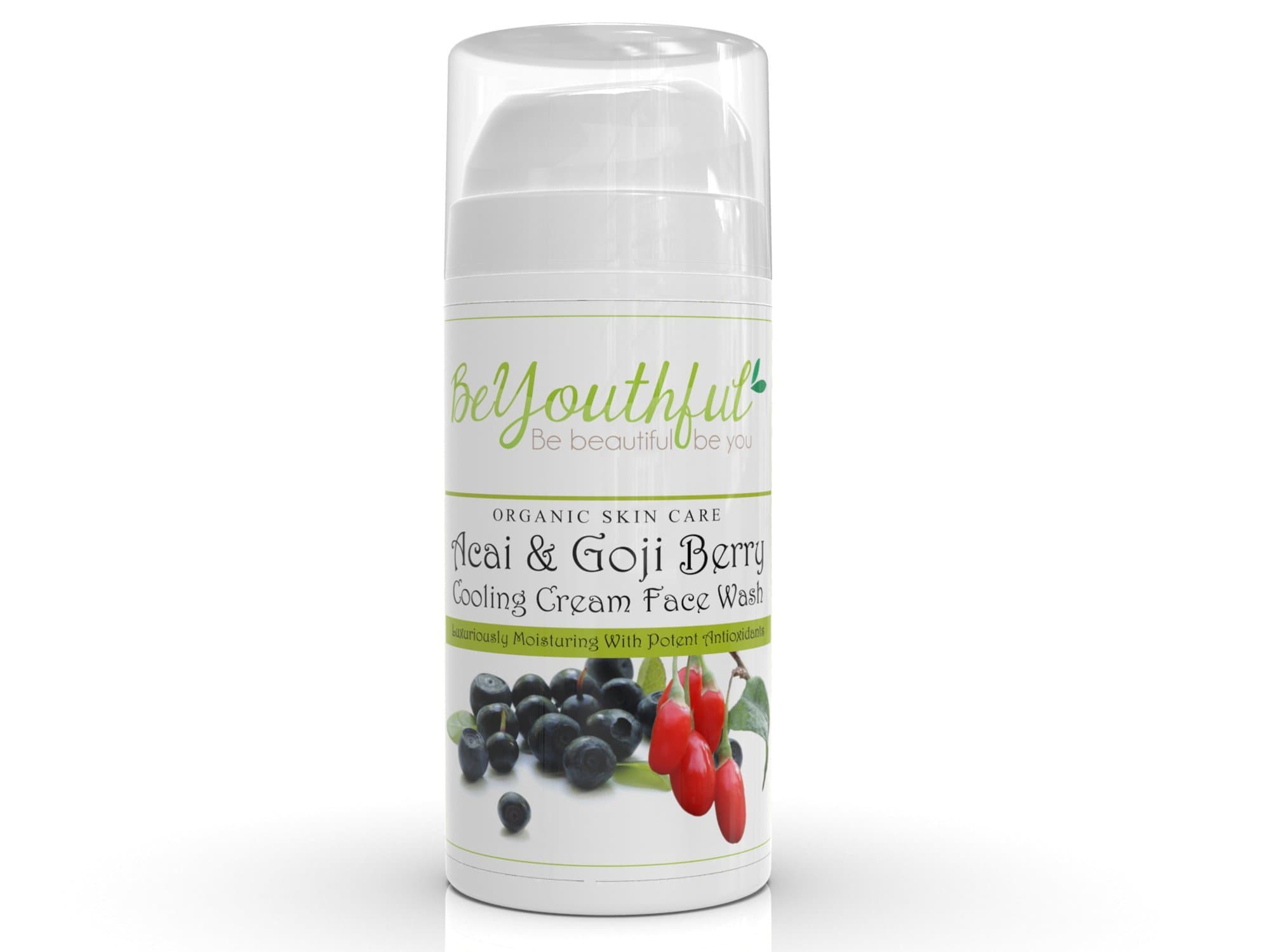 BeYouthful Acai And Goji Berry Gentle Cream Face Wash - Cleanse And Moisturise The Skin. Daily Facial Wash Good For All Skin Types.
