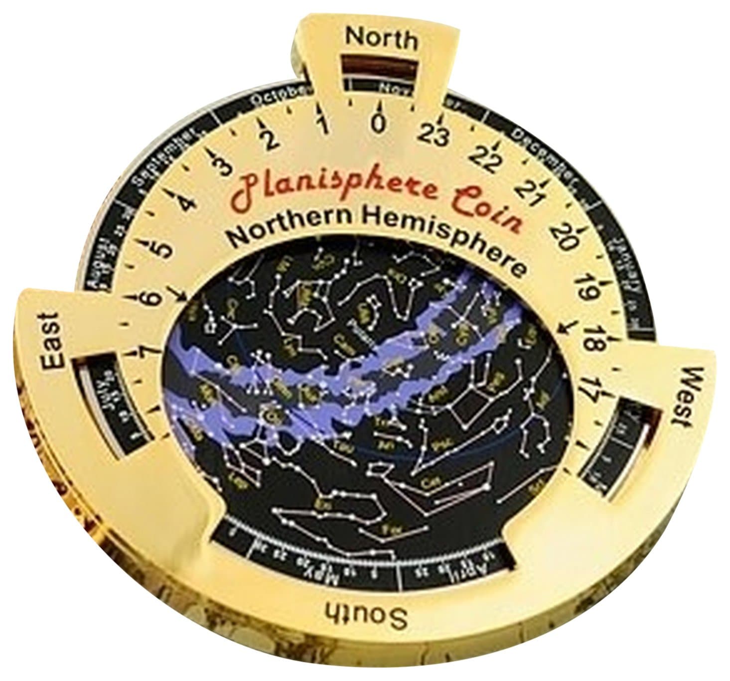 COINSANDPINS Coinsan Dpins Planisphere Geocoin Northern, Multi, 8.3000000000000007 x 8.3000000000000007 cm One Size