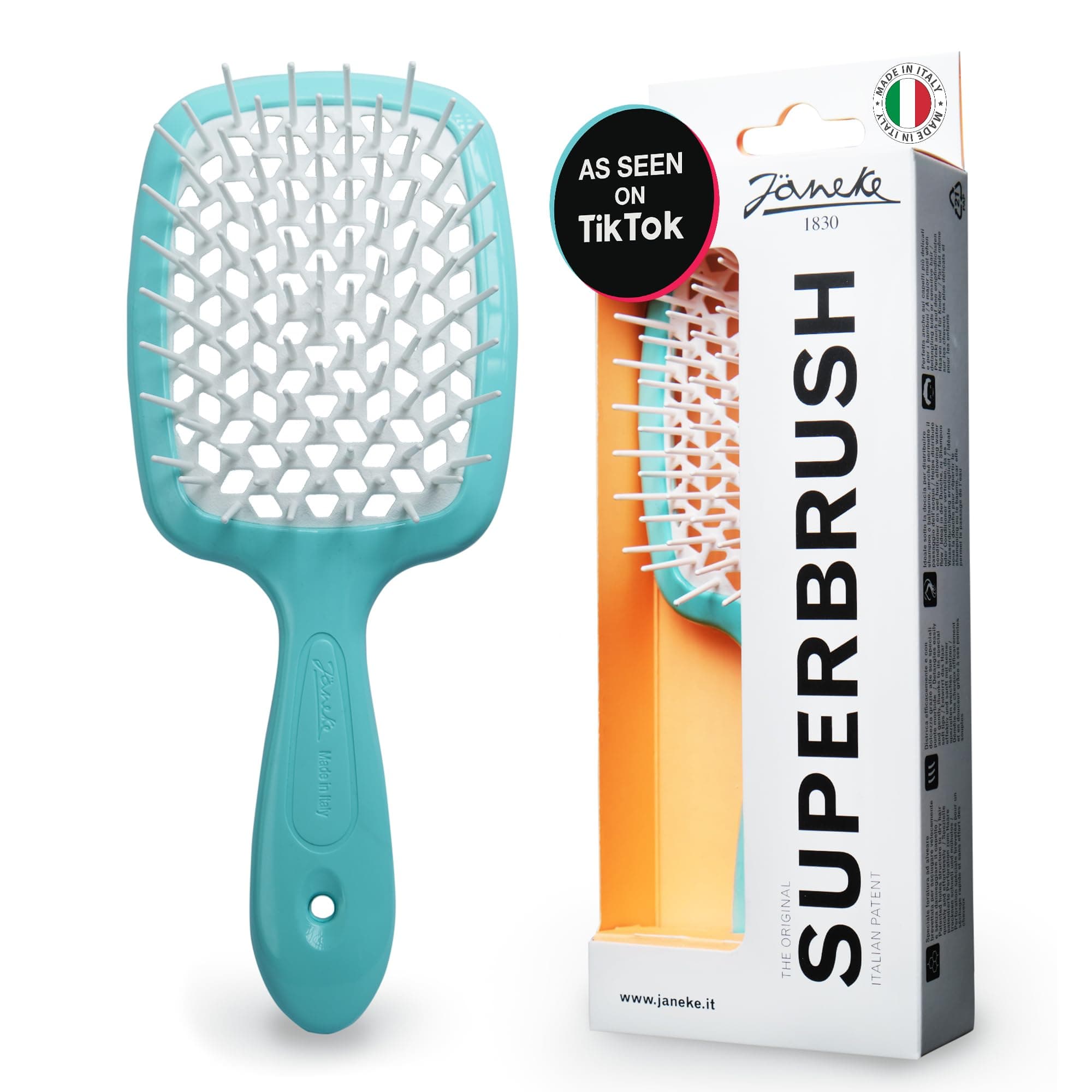 Original Patented Superbrush Detangler Brush Anti-static Hairbrush Easy For Wet or Dry Use Flexible with Nylon Bristle Great for All Hair Types - Long Thick Curly (Tiffany)