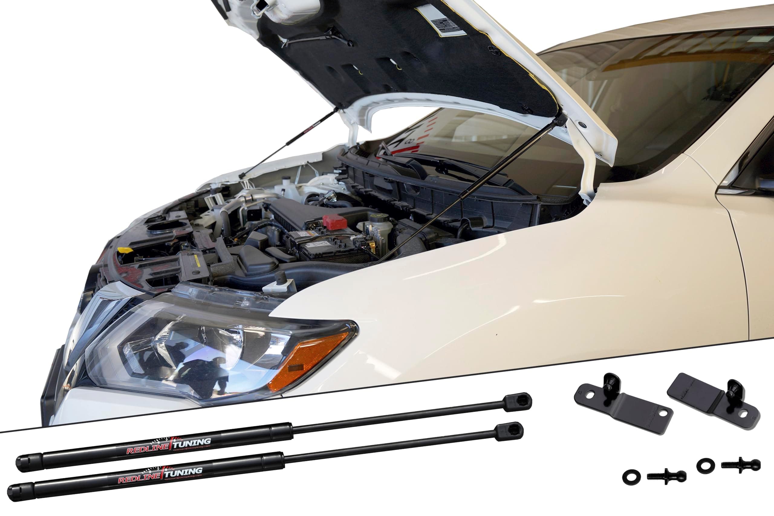Redline Tuning 21-31013-02 Hood QuickLIFT PLUS (Bolt in) Compatible with Nissan Rogue 2014-2020 (All Black Components)