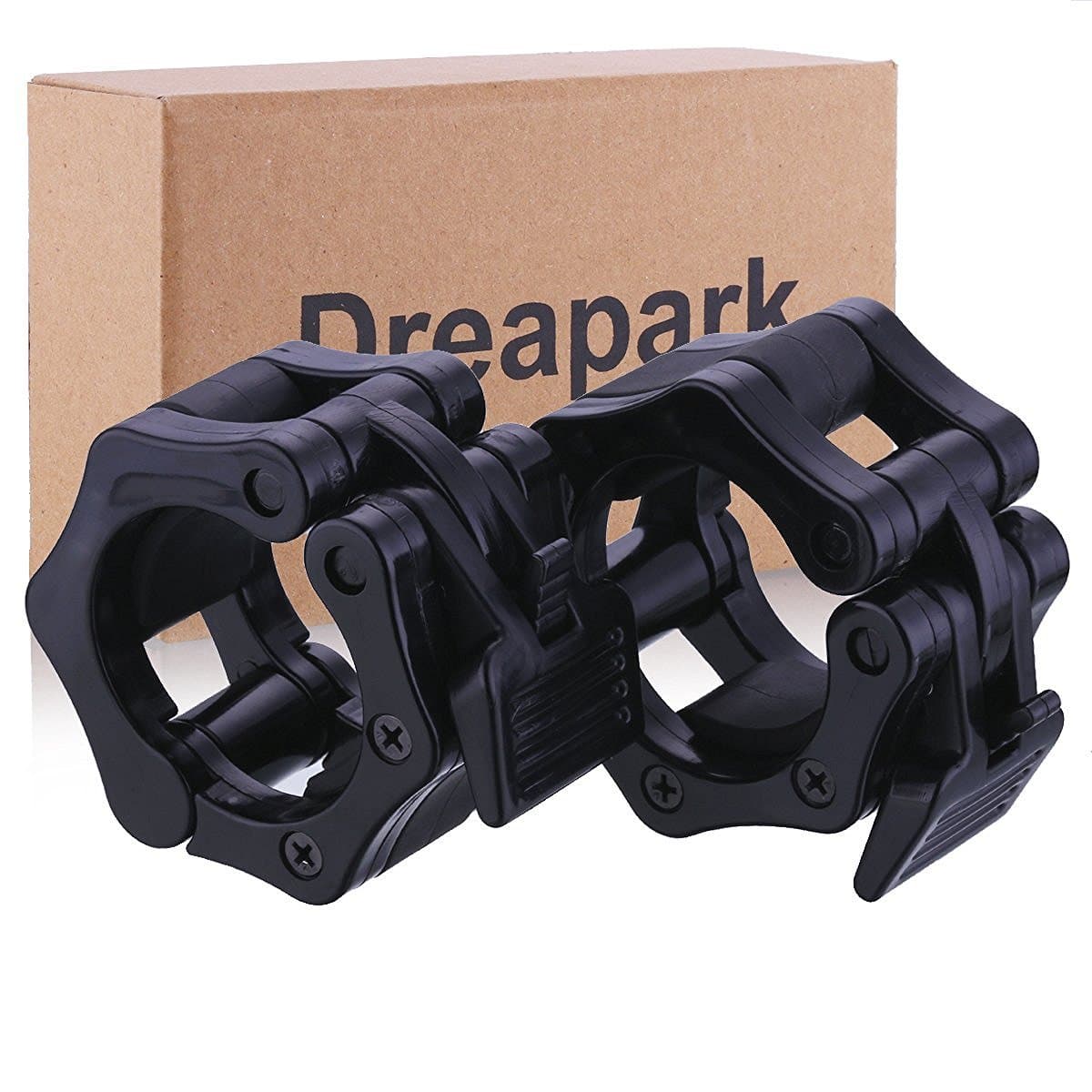 Olympic Barbell Collar, Dreapark 2" ABS Barbells Locking Collars Clamp with Quick Release (1 Pair, Black)